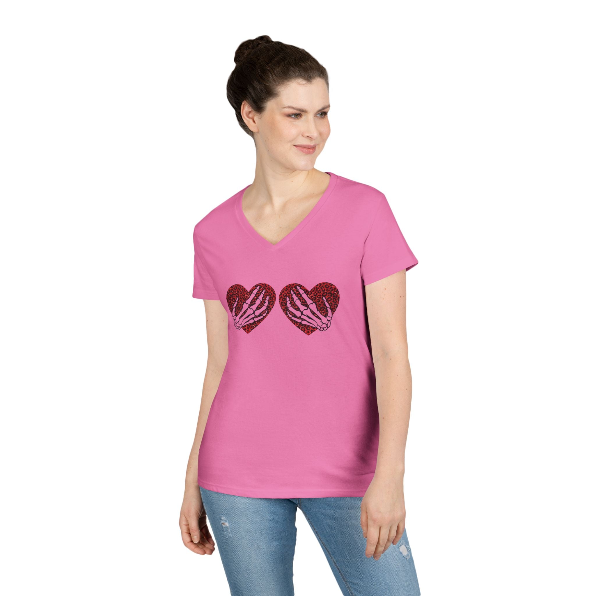 Valentine's Day Ladies' V-Neck T-Shirt by Printify