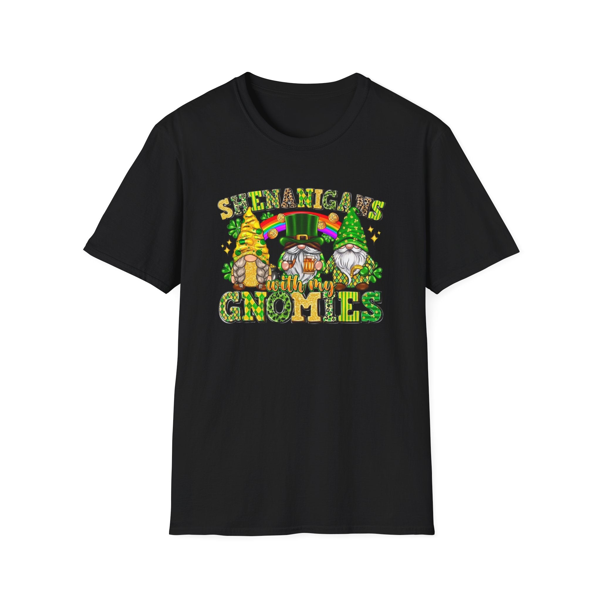 T-Shirt — "Shenanigans with My Gnomies" St. Patrick's Day Gnome Tee by Printify