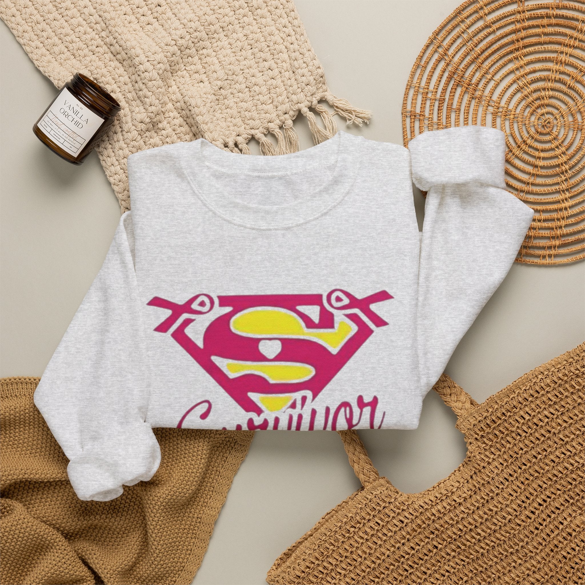 Super Survivor Crewneck Sweatshirt for Strong Individuals by Printify
