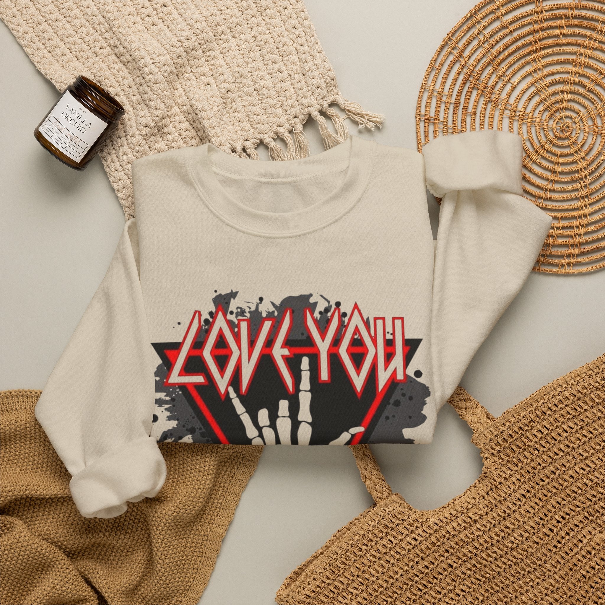 Rock Love You Sweatshirt, Music Love Sweatshirt, Rock Music Sweater, Gift for Music Lovers by Printify