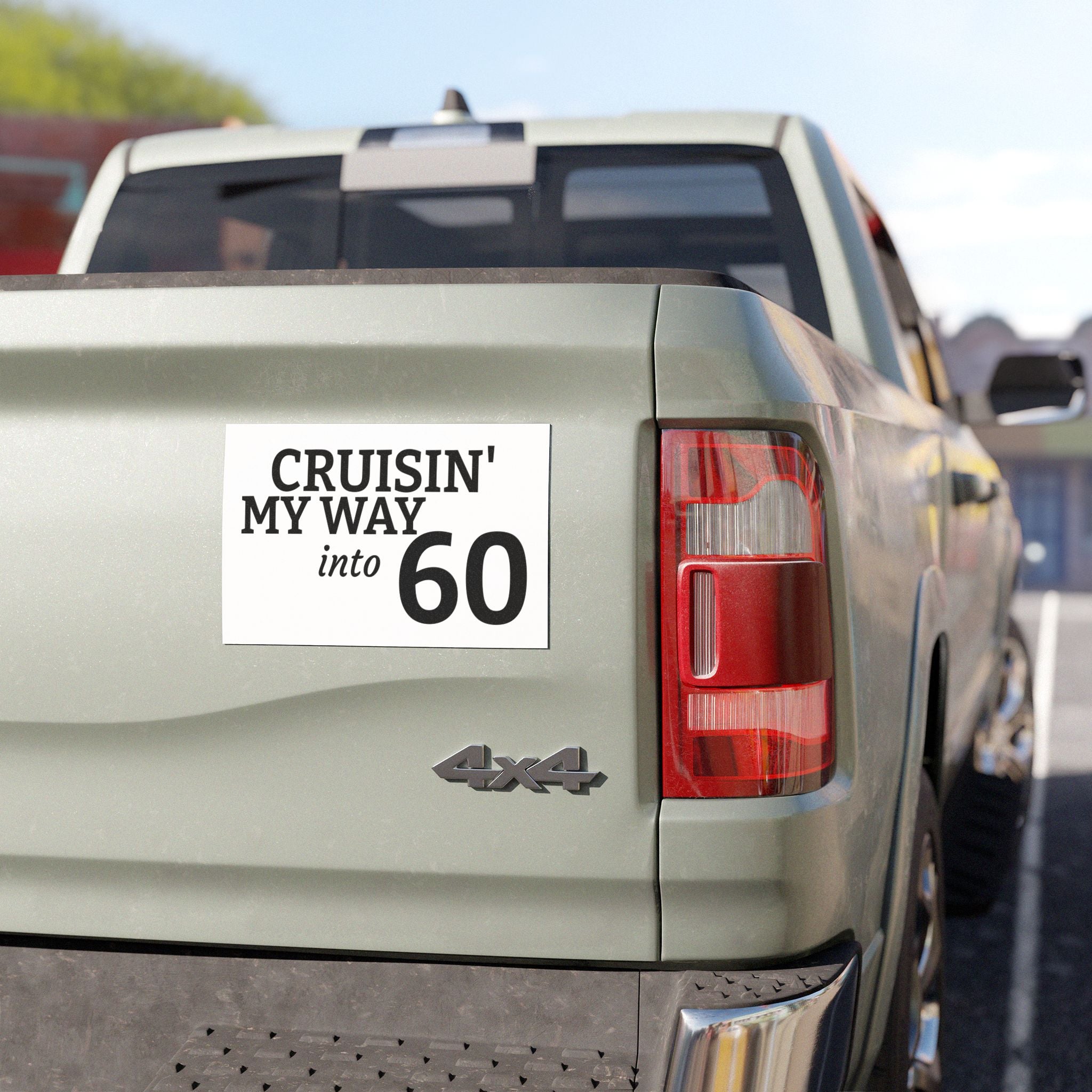 Cruisin' My Way Into 60 Car Magnet — Birthday Milestone Magnetic Sign by Printify