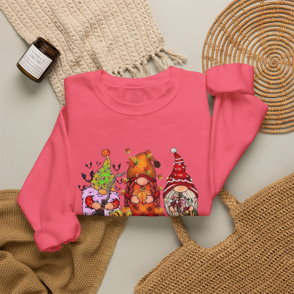 Festive Crewneck Sweatshirt - Hallo Thank-Smas Design, Fall Apparel, Winter Wardrobe Essential, Holiday Gift, Cozy Casual Wear by Printify