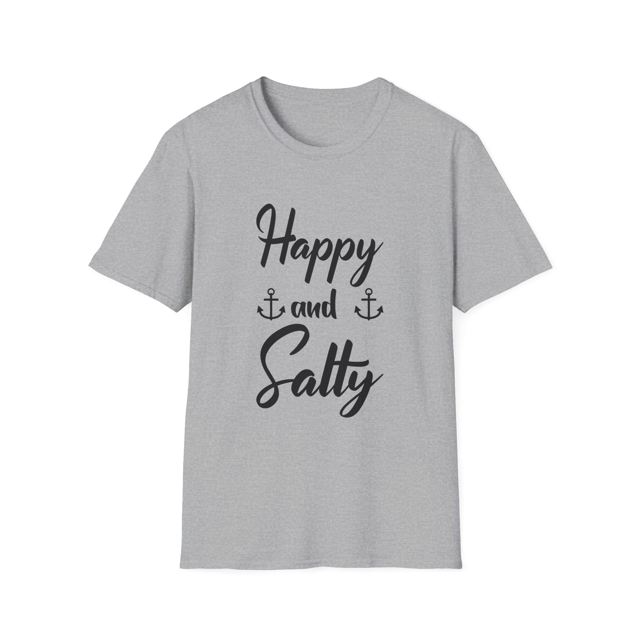 Happy and Salty T-Shirt — Nautical Anchor Graphic Tee by Printify