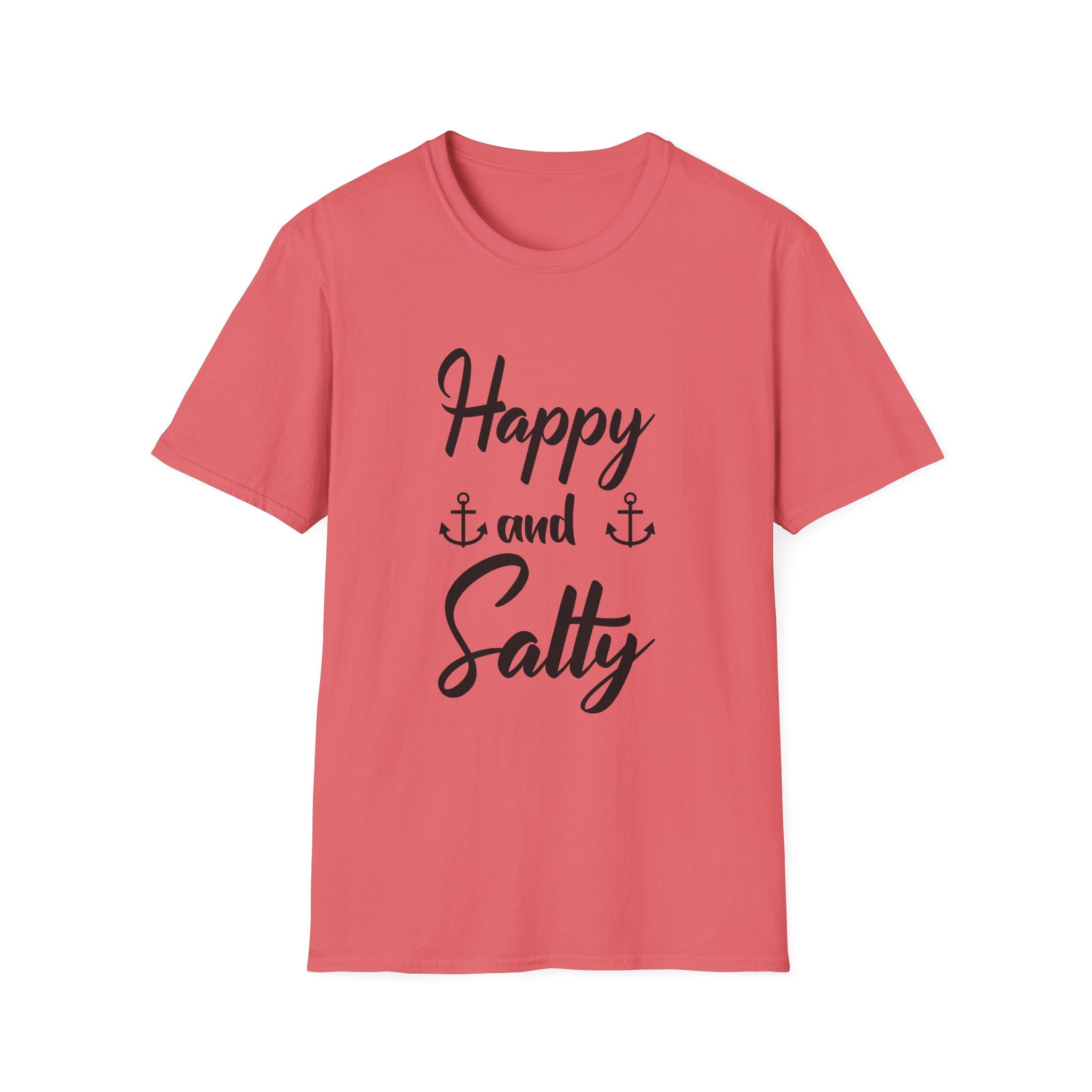 Happy and Salty T-Shirt — Nautical Anchor Graphic Tee by Printify
