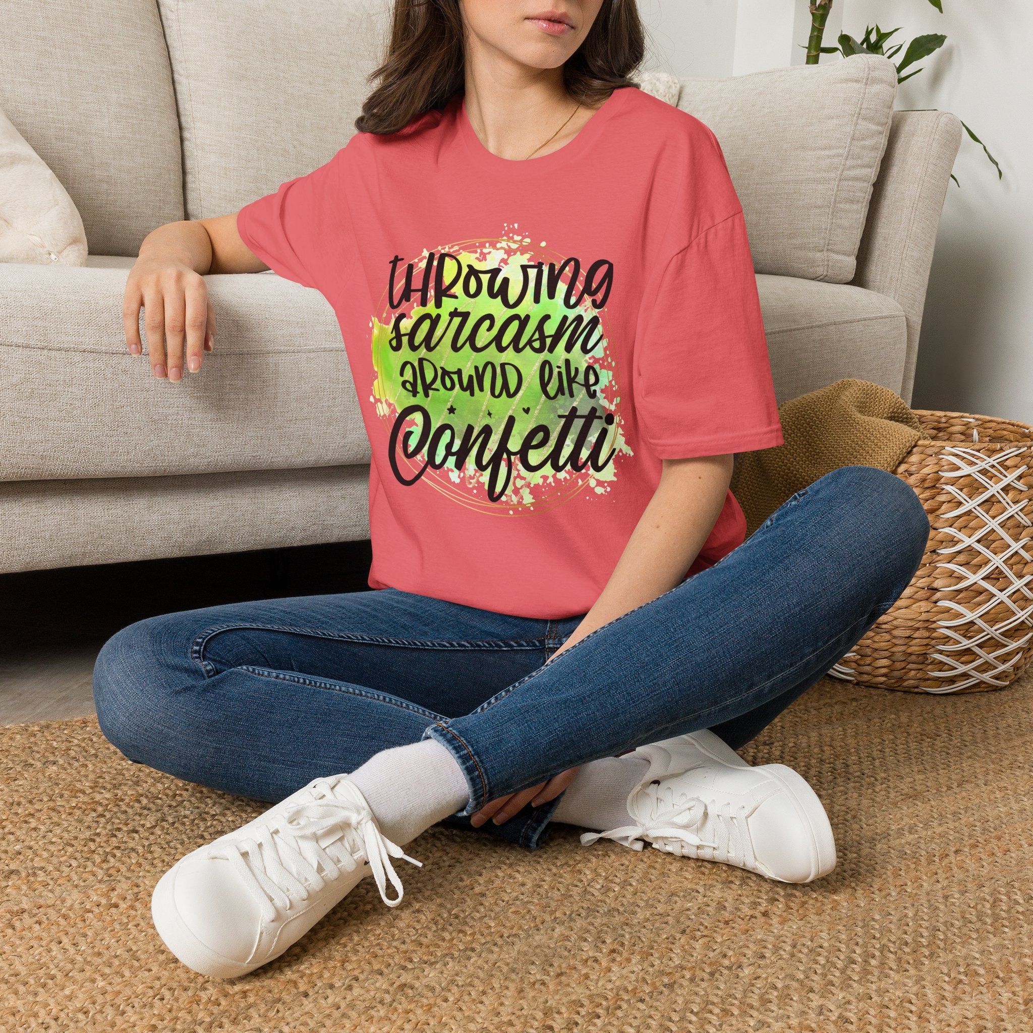 Throwing Sarcasm Around Like Confetti T-Shirt by Printify