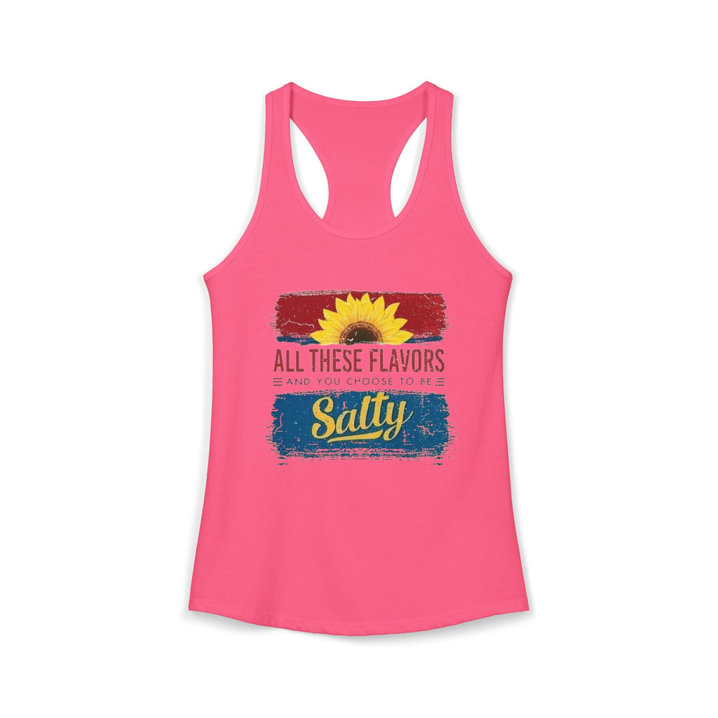 Salty Flavors Racerback Tank Top, Casual Summer Shirt, Beach Wear, Gift for Friends, Fun Party Top, Outdoor Activities by Printify