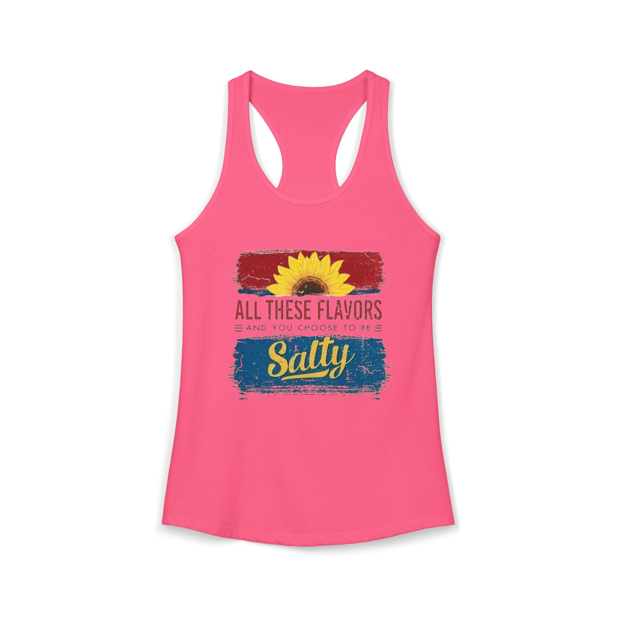 Salty Flavors Racerback Tank Top, Casual Summer Shirt, Beach Wear, Gift for Friends, Fun Party Top, Outdoor Activities by Printify
