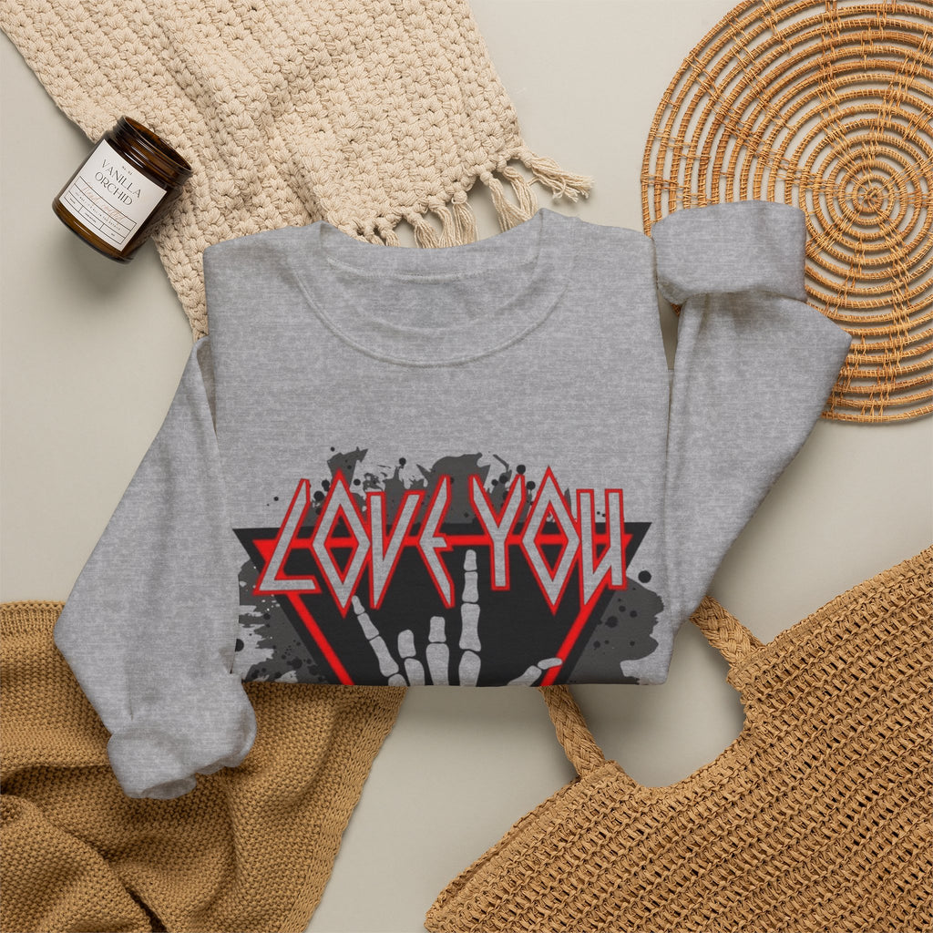 Rock Love You Sweatshirt, Music Love Sweatshirt, Rock Music Sweater, Gift for Music Lovers by Printify