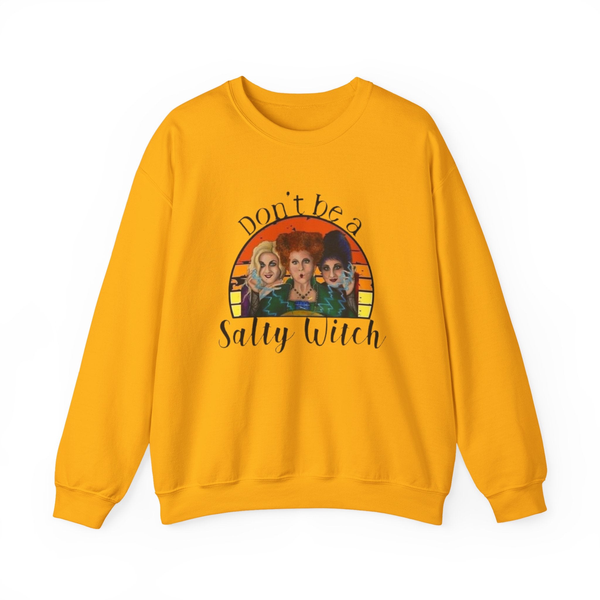 Don't Be a Salty Witch Sweatshirt, Unisex Crewneck for Halloween, Cozy Fall Apparel, Witchy Gift, Spooky Season Fashion by Printify