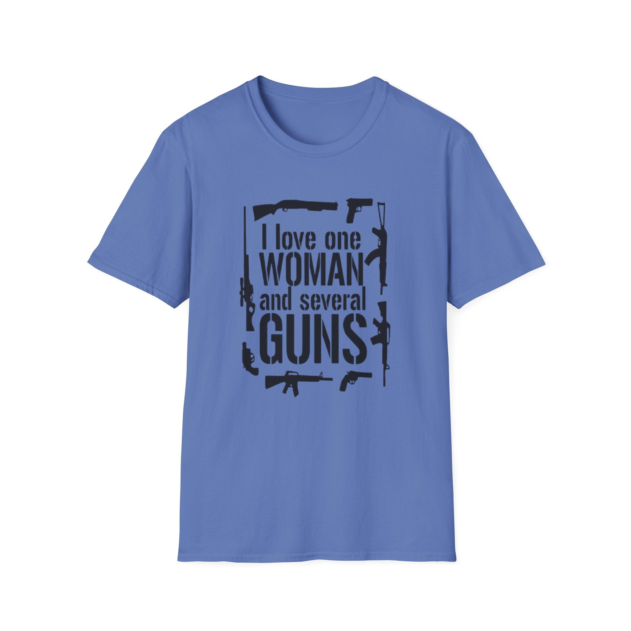 Gun Lover T-Shirt — "I Love One Woman and Several Guns" Graphic Tee by Printify