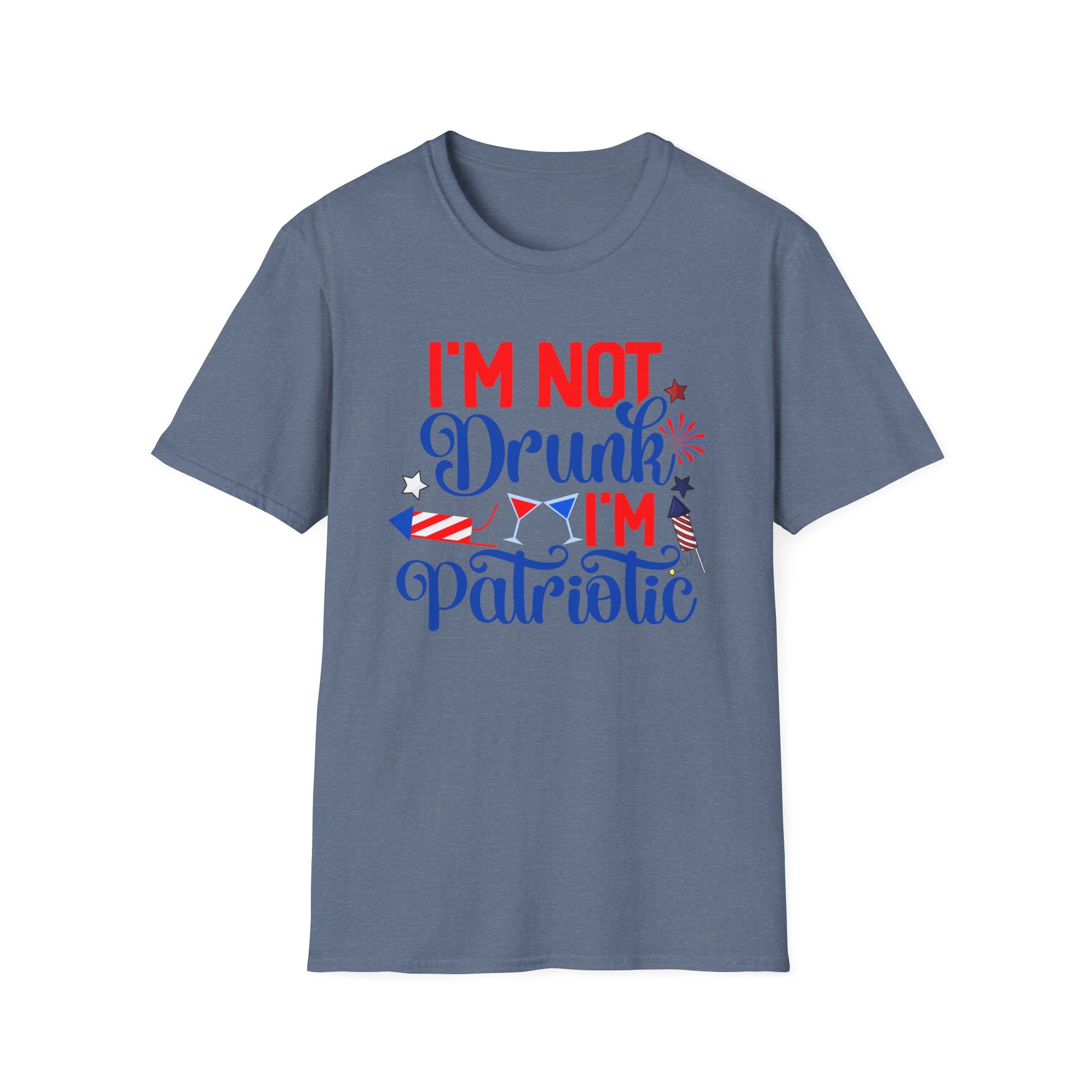 Patriotic Tee — "I'm Not Drunk, I'm Patriotic" Fourth of July T-Shirt by Printify