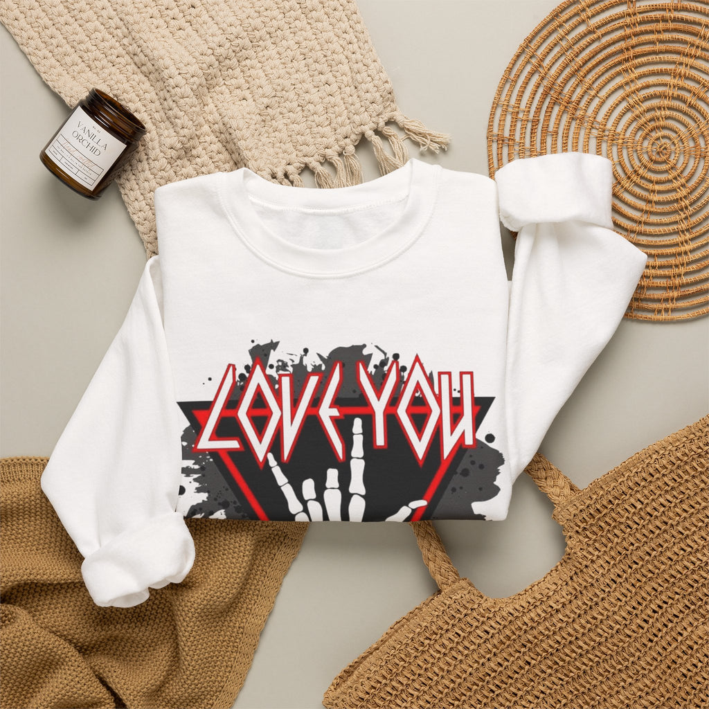 Rock Love You Sweatshirt, Music Love Sweatshirt, Rock Music Sweater, Gift for Music Lovers by Printify