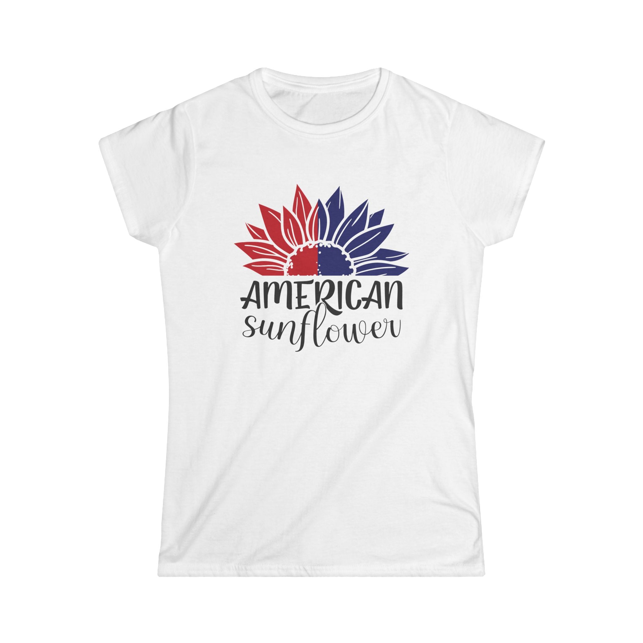 Patriotic Sunflower Tee, 4th of July Shirt, Womens Graphic Tee, Casual Summer Top by Printify