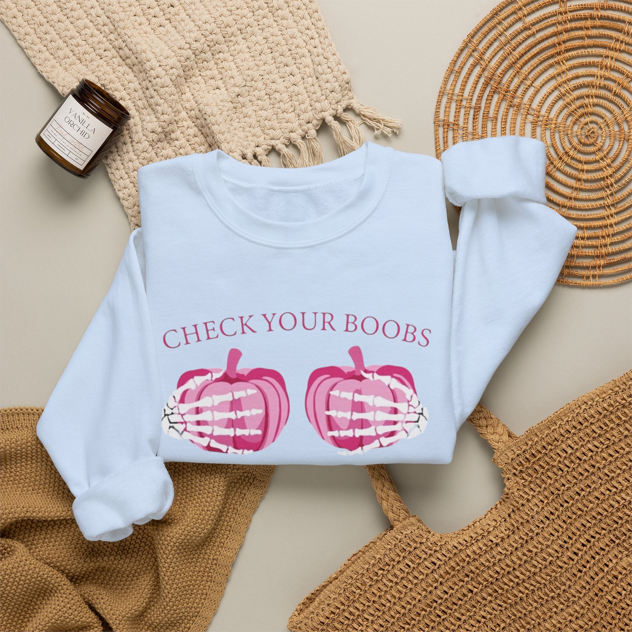 Breast Cancer Awareness Sweatshirt - Check Your Boobs by Printify