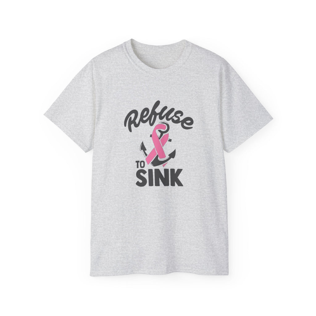 Refuse to Sink Anchor Breast Cancer Awareness T-Shirt by Printify