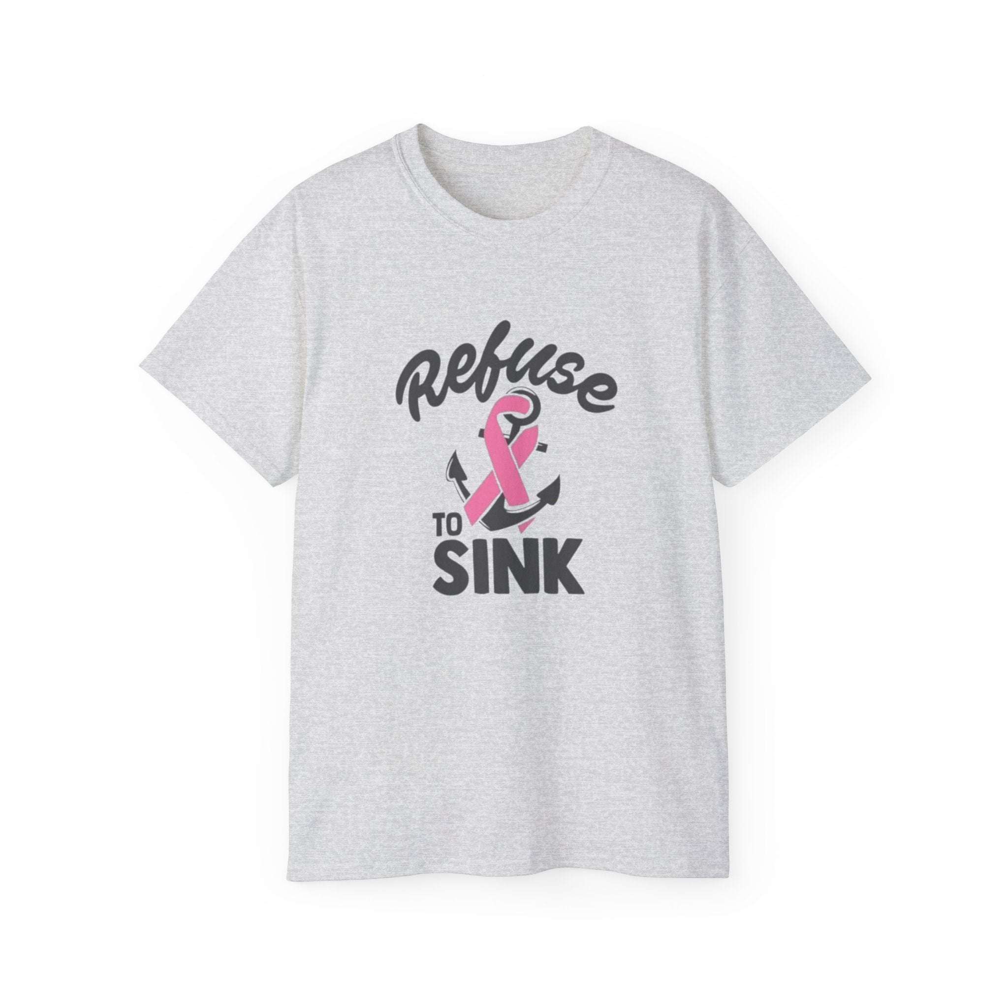 Refuse to Sink Anchor Breast Cancer Awareness T-Shirt by Printify