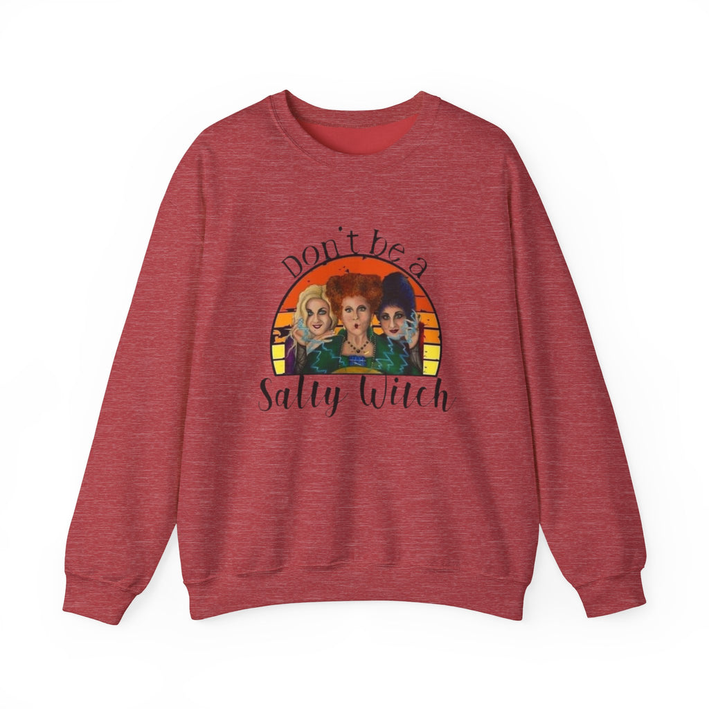 Don't Be a Salty Witch Sweatshirt, Unisex Crewneck for Halloween, Cozy Fall Apparel, Witchy Gift, Spooky Season Fashion by Printify