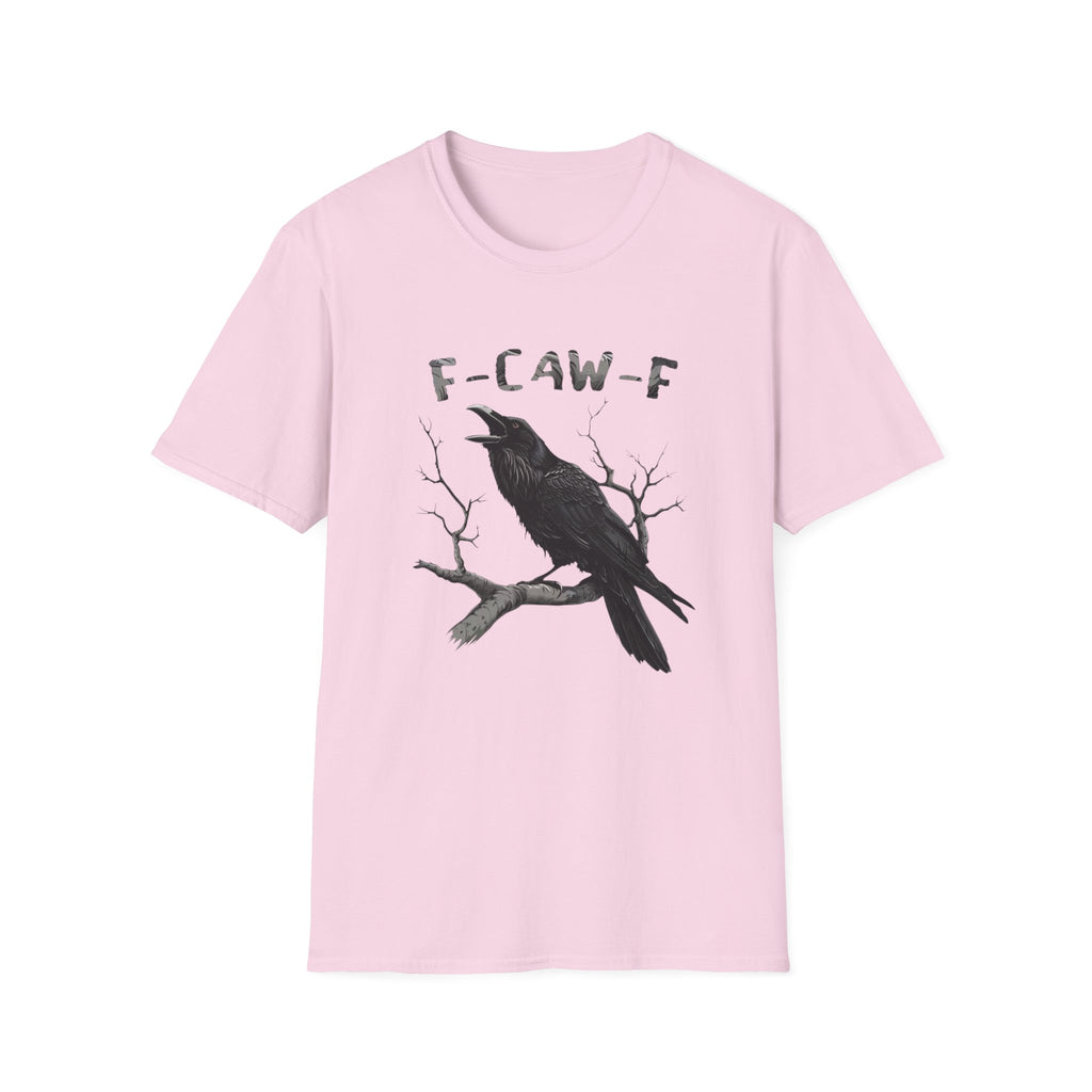 F-CAW-F Crow Graphic T-Shirt | Raven Illustration, Gothic Bird Tee by Printify