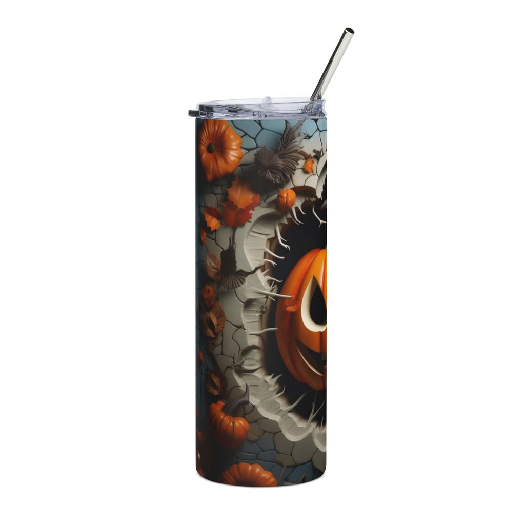 20oz Stainless Tumbler – Halloween Jack-O'-Lantern Pumpkin Travel Cup by Printify