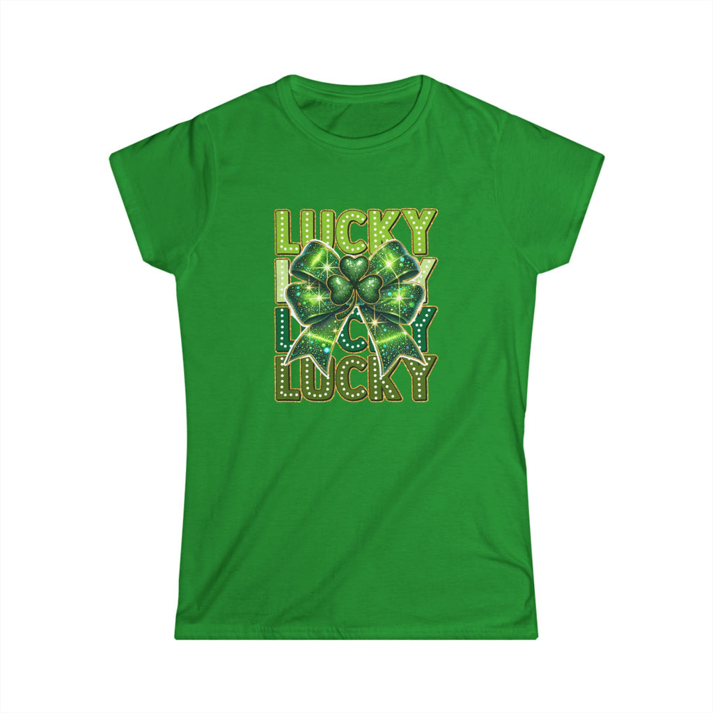 Lucky Clover Women's Softstyle Tee for St. Patrick's Day by Printify