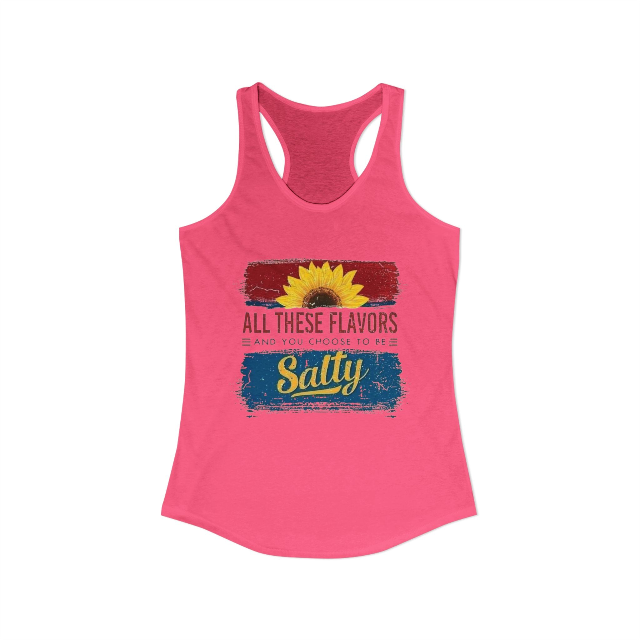 Salty Flavors Racerback Tank Top, Casual Summer Shirt, Beach Wear, Gift for Friends, Fun Party Top, Outdoor Activities by Printify