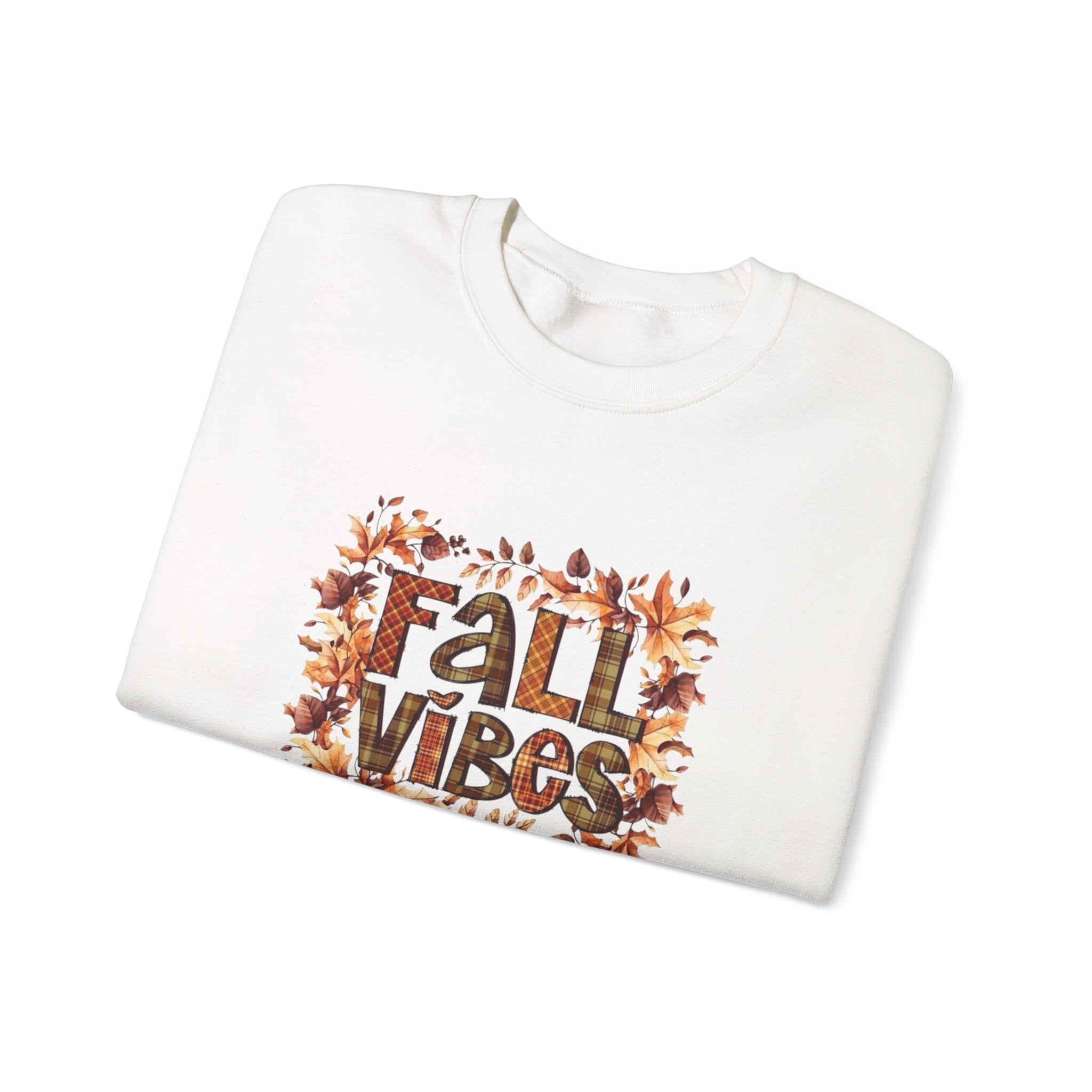 Fall Vibes Sweatshirt, Cozy Pullover, Halloween Gift, Pumpkin Crewneck, Autumn Apparel, Fall Fashion by Printify