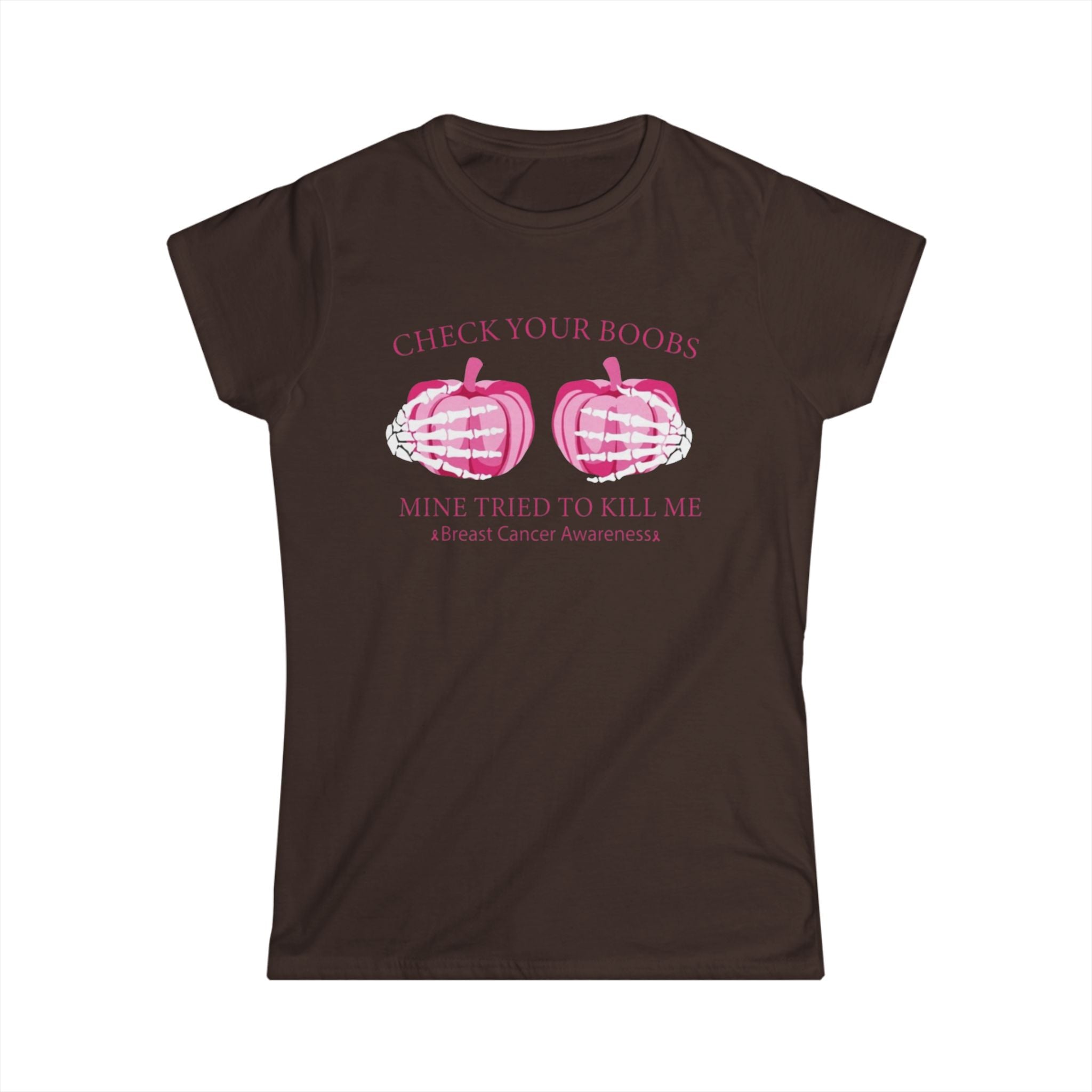 Breast Cancer Awareness Tee - Check Your Boobs T-Shirt for Women by Printify