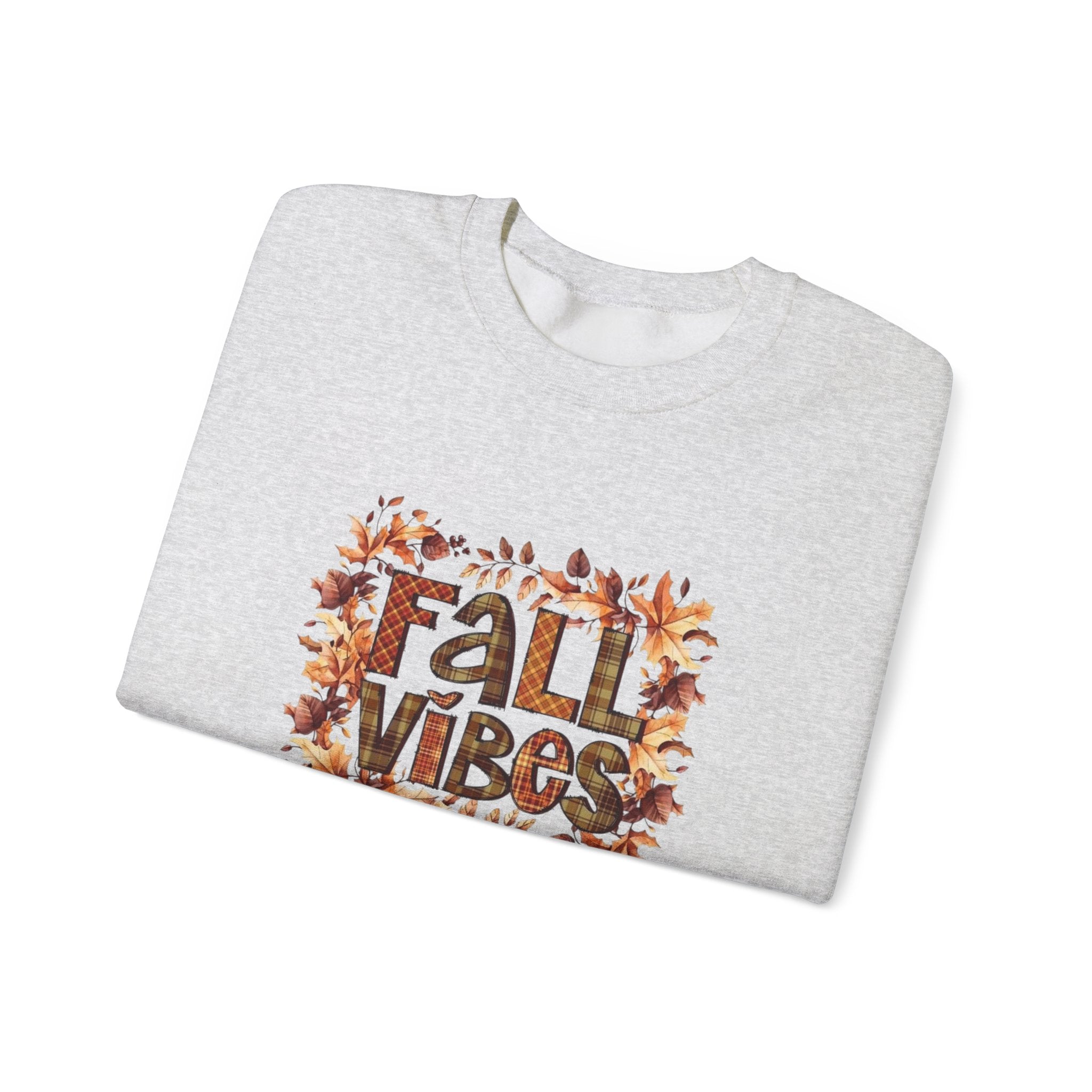 Fall Vibes Sweatshirt, Cozy Pullover, Halloween Gift, Pumpkin Crewneck, Autumn Apparel, Fall Fashion by Printify