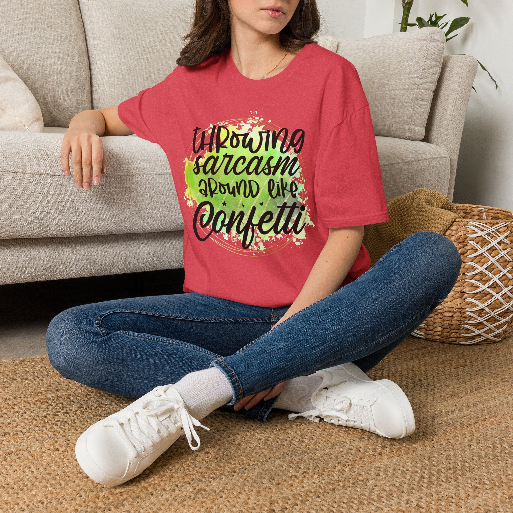 Throwing Sarcasm Around Like Confetti T-Shirt by Printify