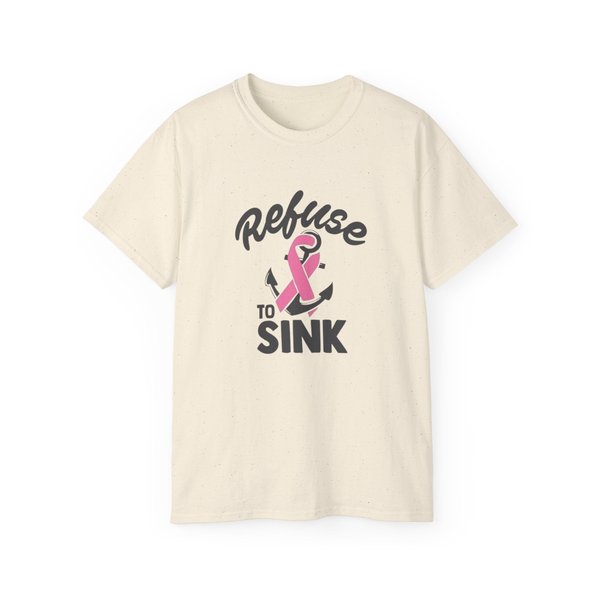 Refuse to Sink Anchor Breast Cancer Awareness T-Shirt by Printify