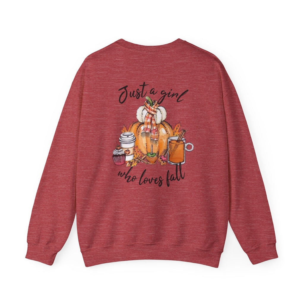 Just a Girl Who Loves Fall Crewneck Sweatshirt – Cozy Autumn Pullover by Printify