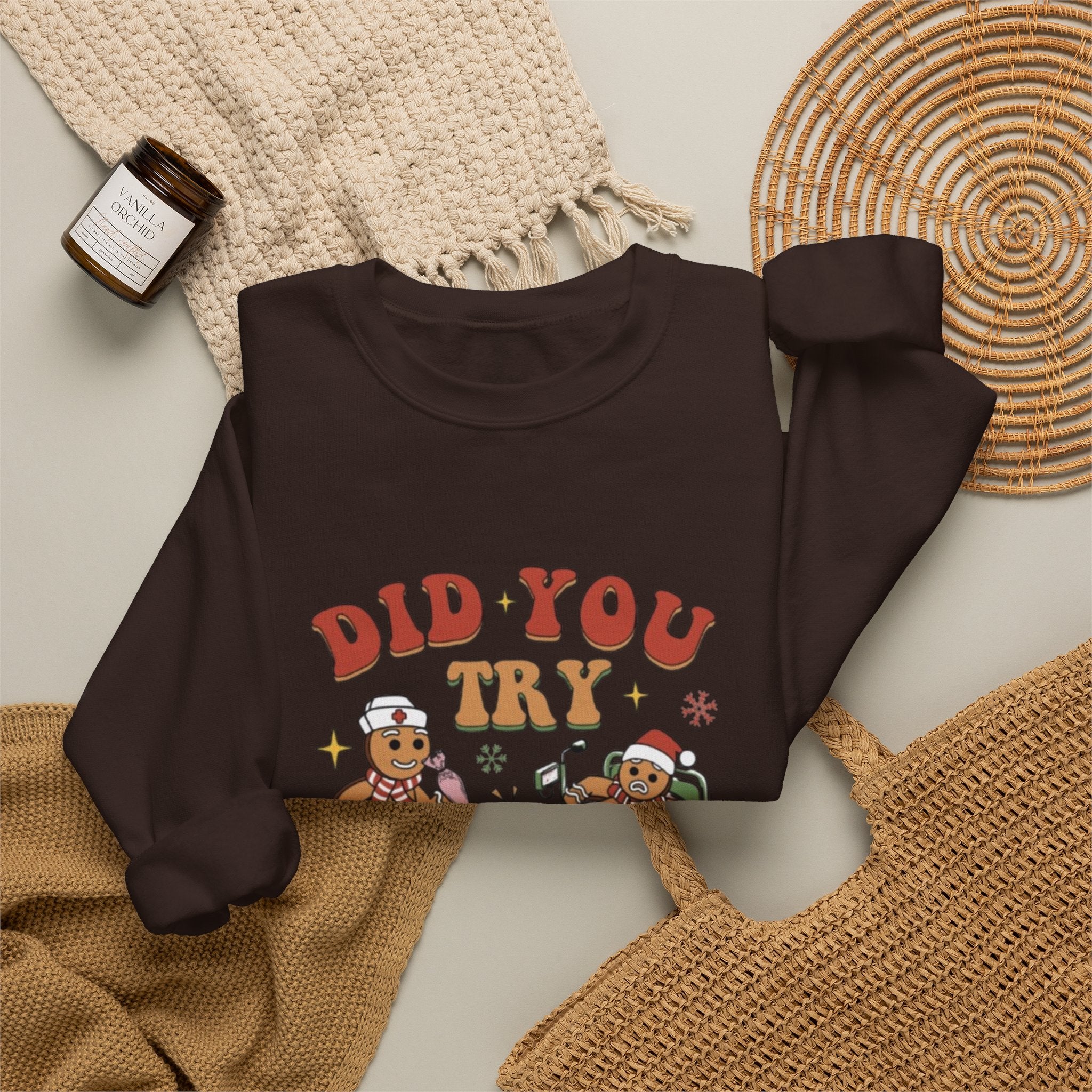Holiday Gingerbread Sweatshirt — "Did You Try Icing It?" Cozy Christmas Crewneck by Printify