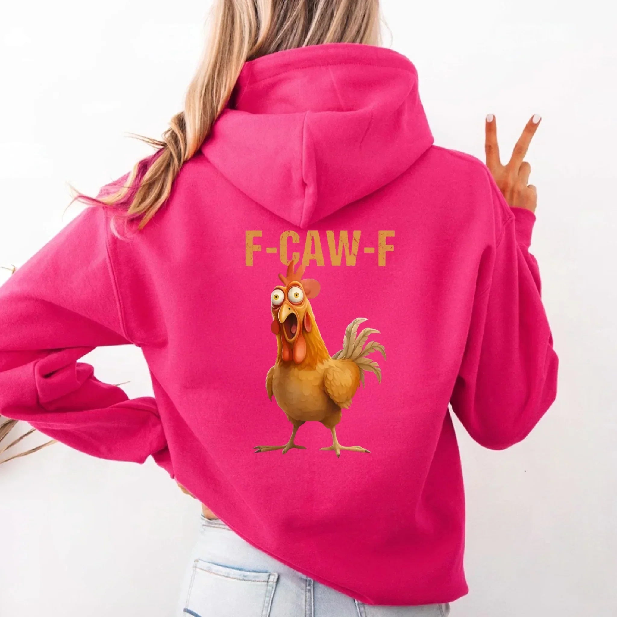 Funny F-Caw-F Rooster Hoodie by Adorb Custom Tees