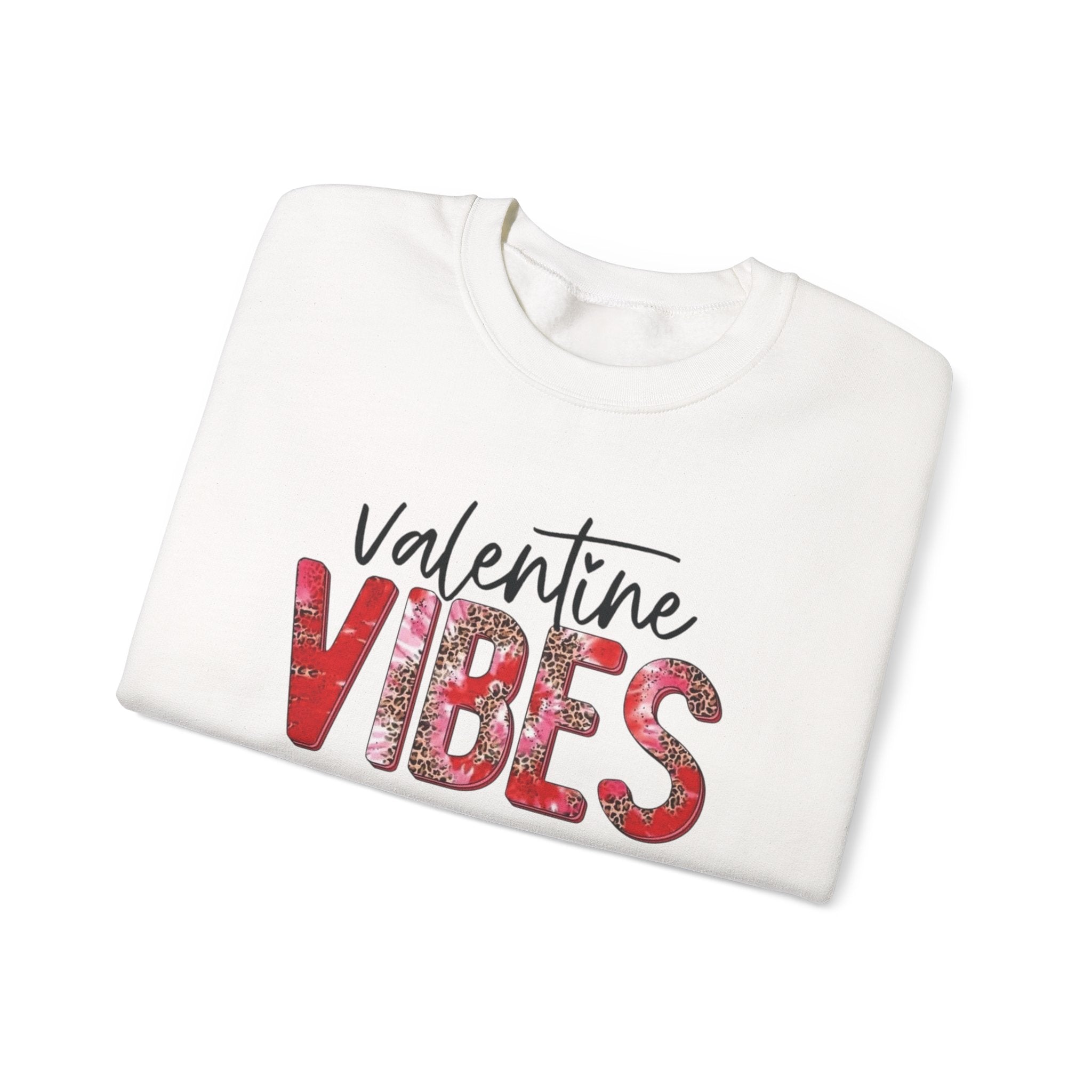 Valentine Vibes Sweatshirt, Love Theme Crewneck, Heart Day Pullover, Romantic Apparel, February Gift Top by Printify