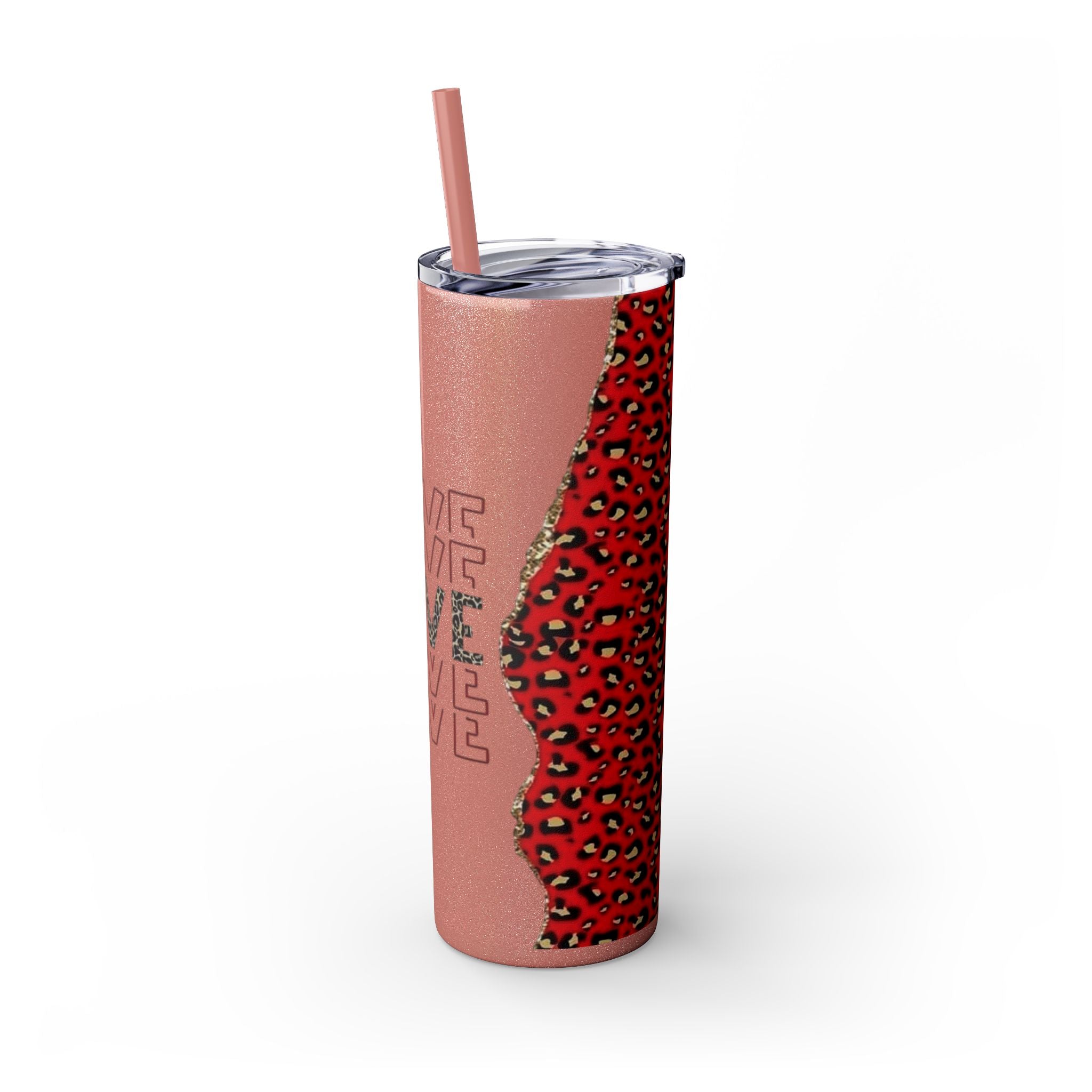 Love love Skinny Tumbler with Straw, 20oz by Printify