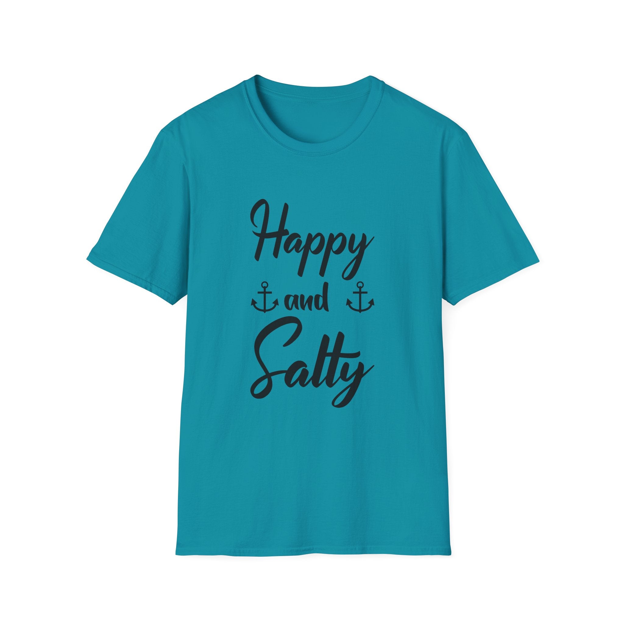 Happy and Salty T-Shirt — Nautical Anchor Graphic Tee by Printify