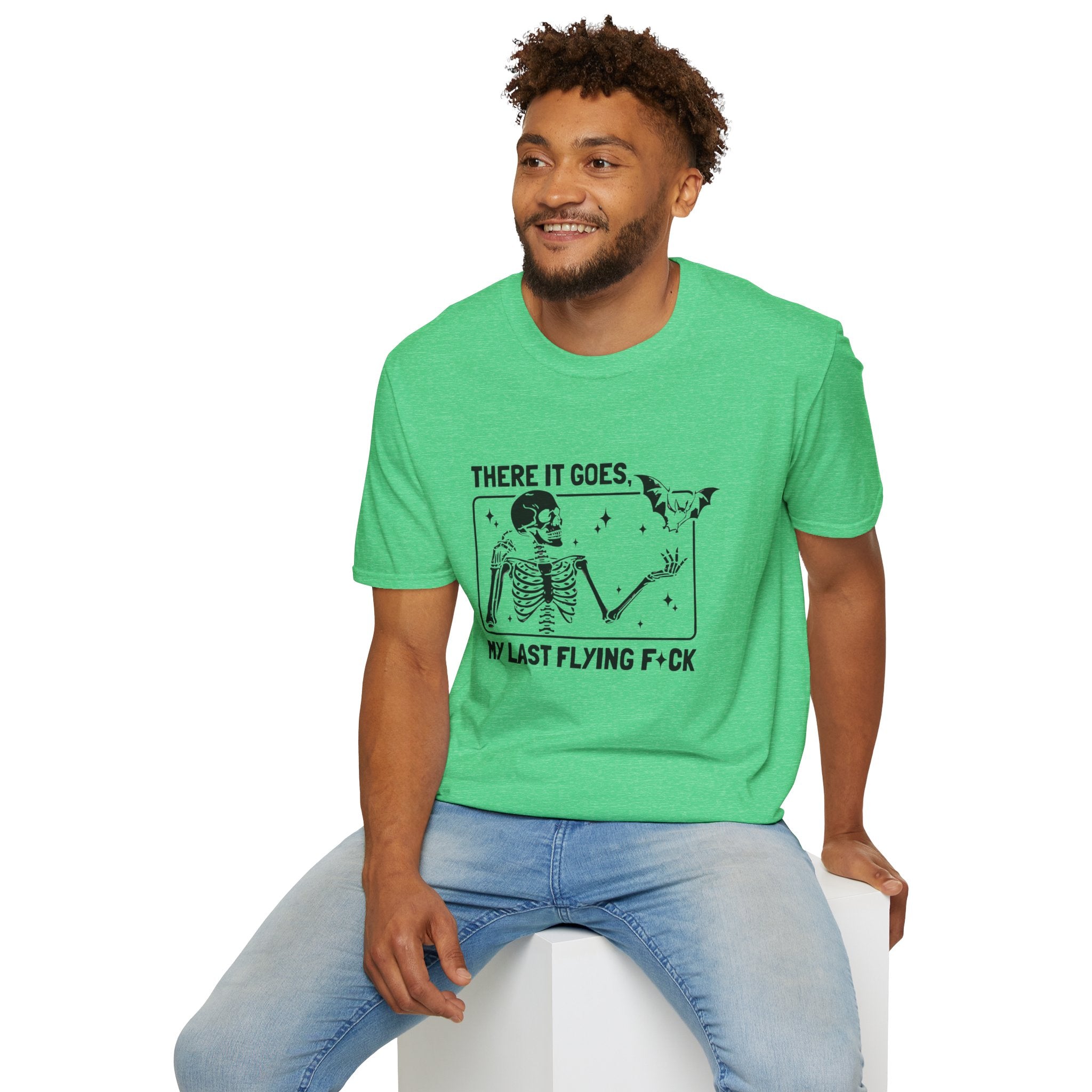 There It Goes Skeleton Tee — “My Last Flying F*ck” Graphic T‑Shirt by Printify