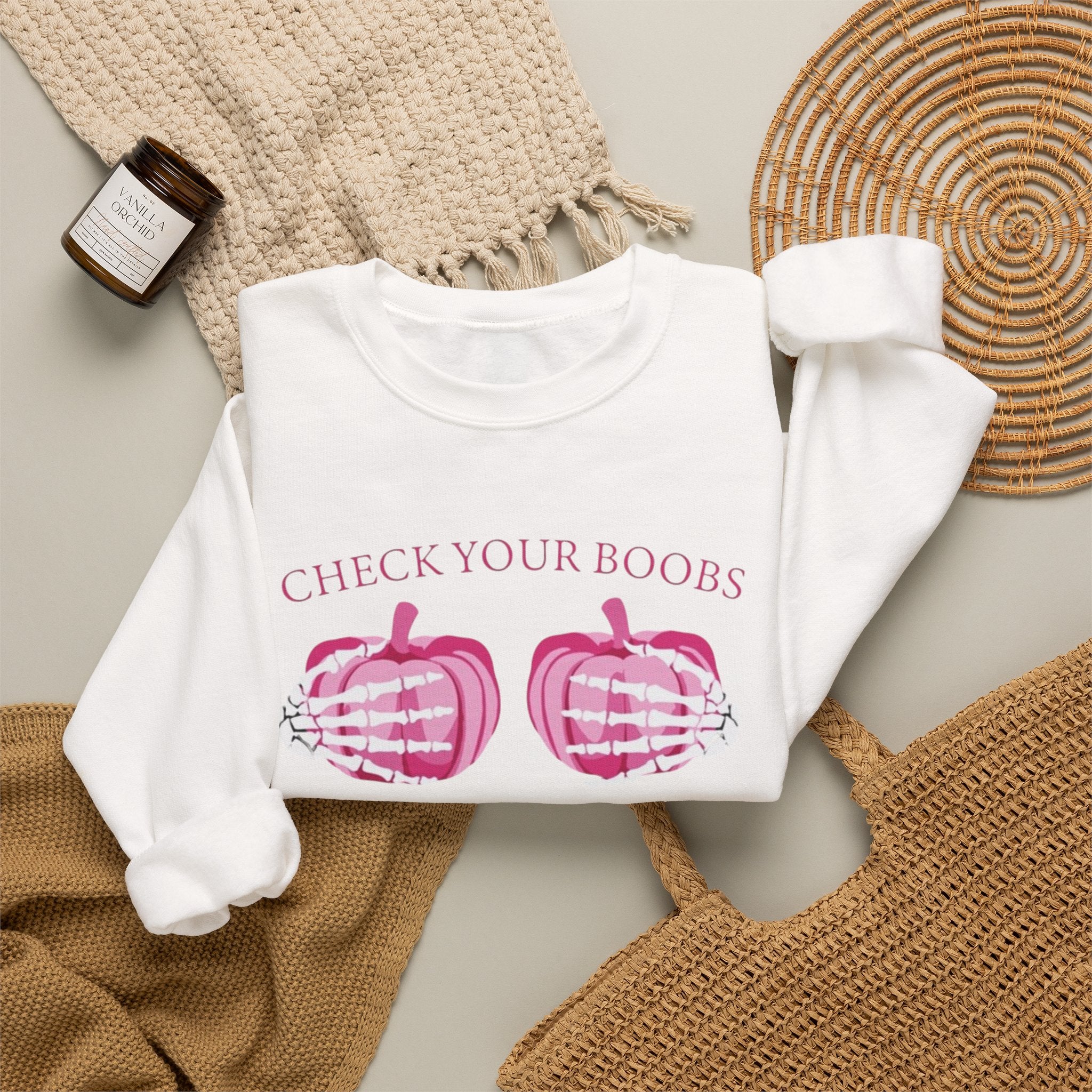 Breast Cancer Awareness Sweatshirt - Check Your Boobs by Printify