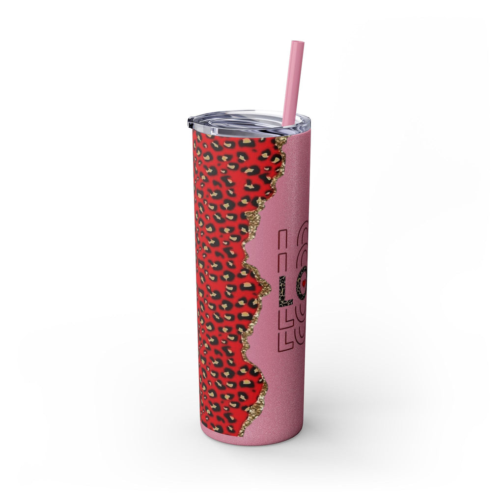 Love love Skinny Tumbler with Straw, 20oz by Printify
