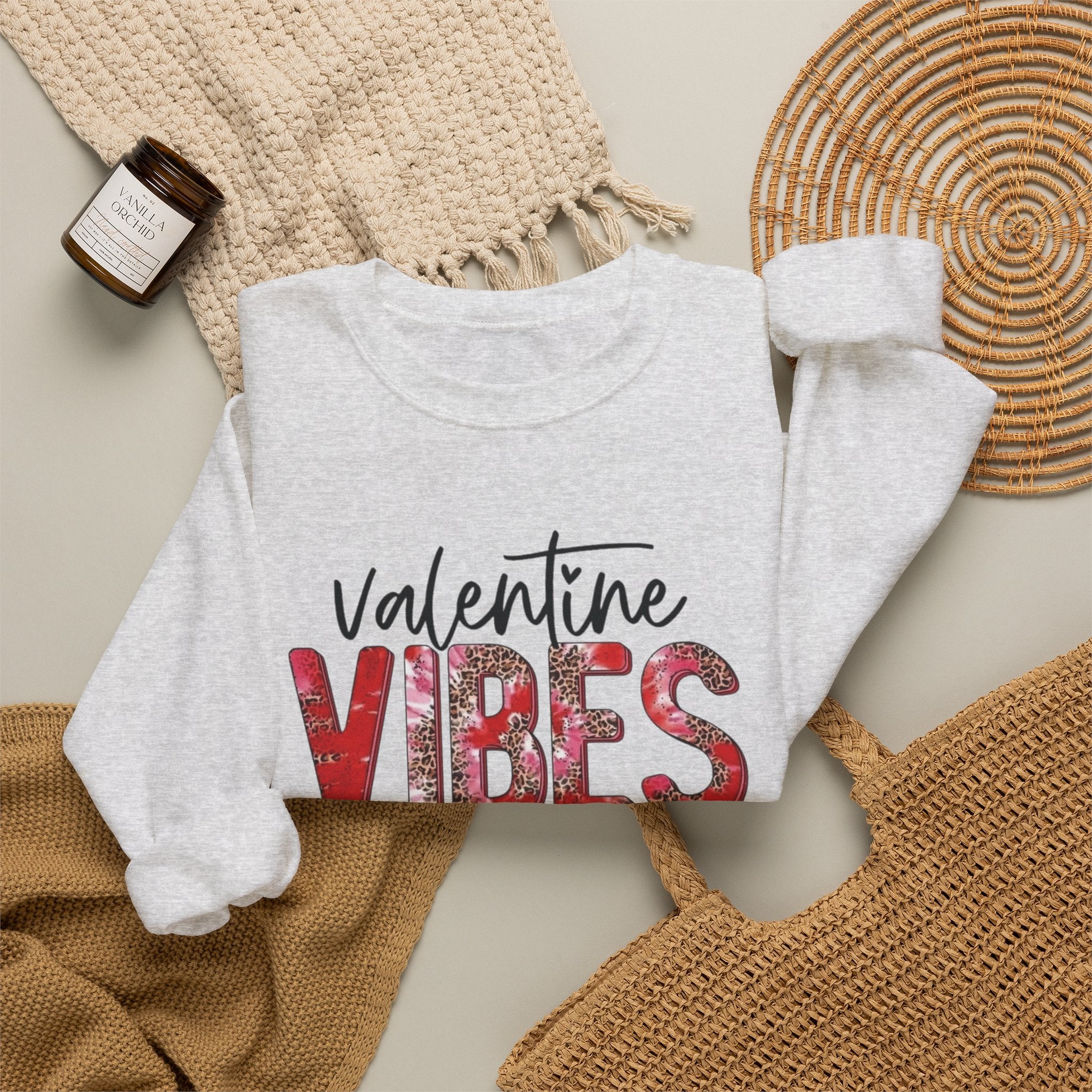 Valentine Vibes Sweatshirt, Love Theme Crewneck, Heart Day Pullover, Romantic Apparel, February Gift Top by Printify