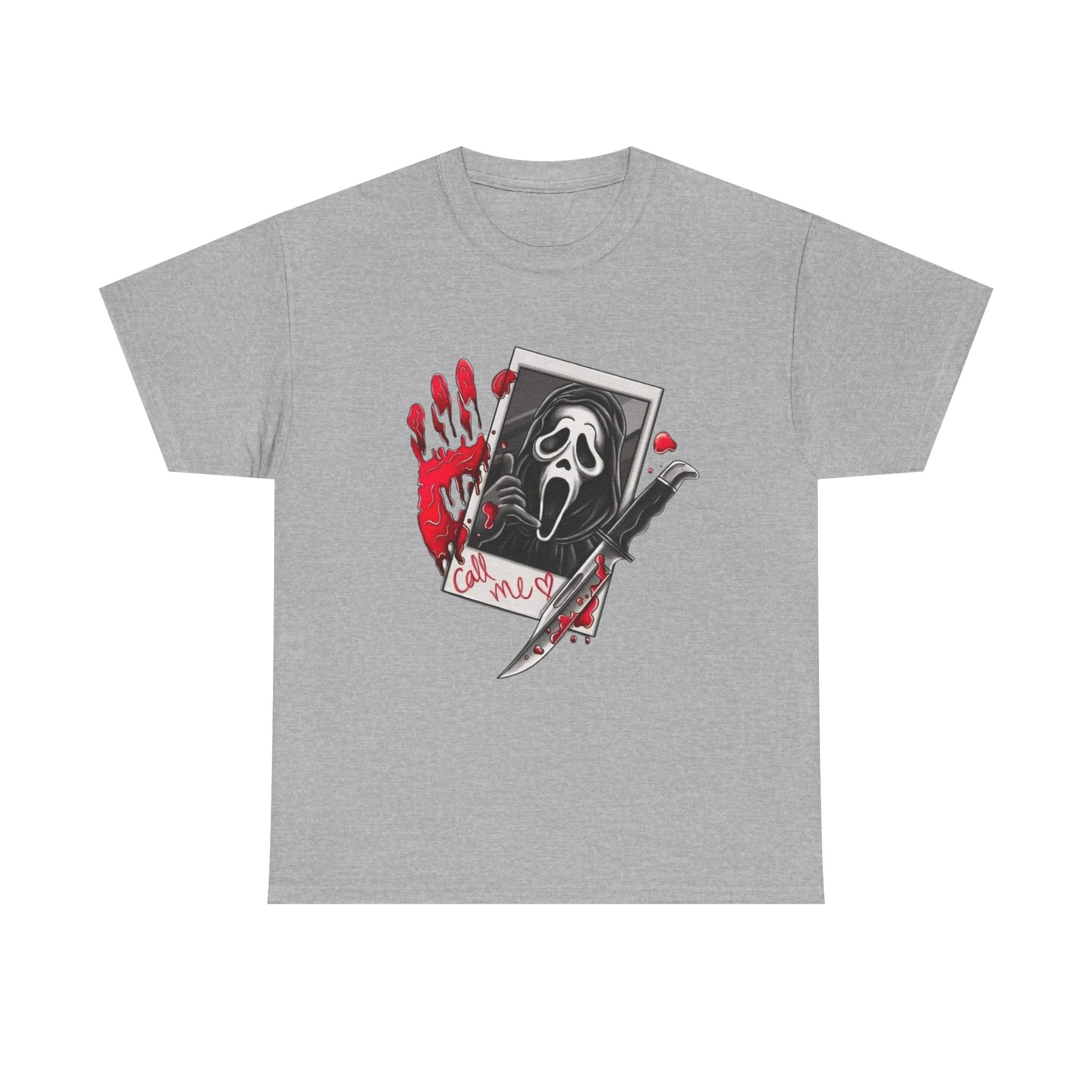 Horror Movie Valentine's Unisex Tee, Scream Film Lover Gift T-Shirt, Halloween Scary Movie Shirt, Cotton Tee for Horror Fans, Valentine's by Printify