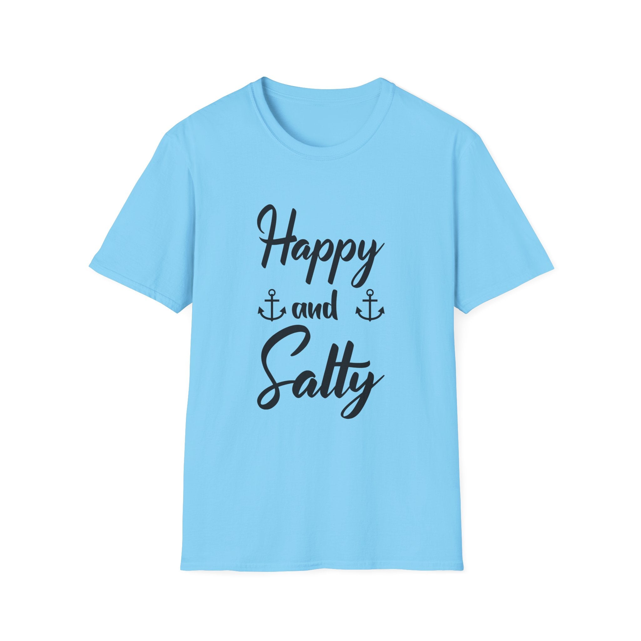 Happy and Salty T-Shirt — Nautical Anchor Graphic Tee by Printify