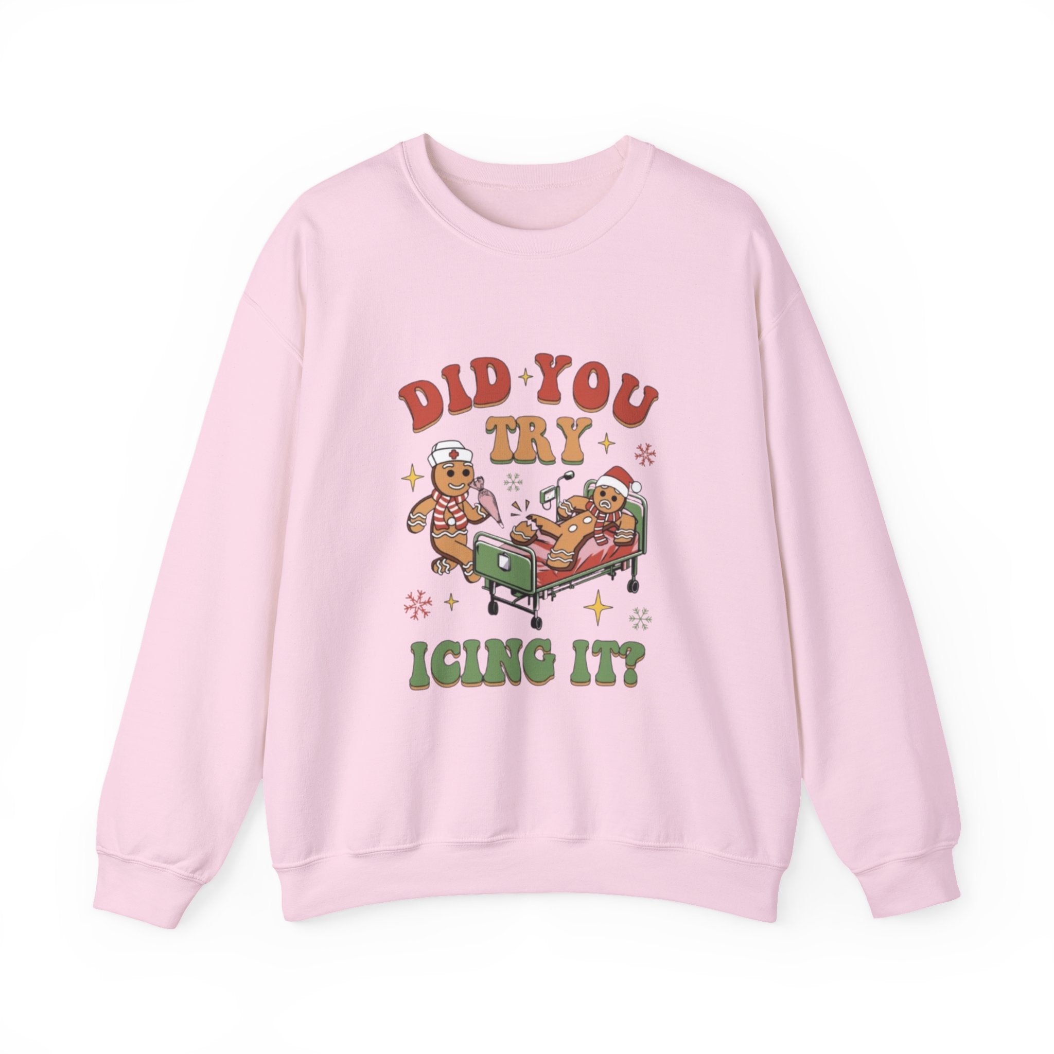 Holiday Gingerbread Sweatshirt — "Did You Try Icing It?" Cozy Christmas Crewneck by Printify