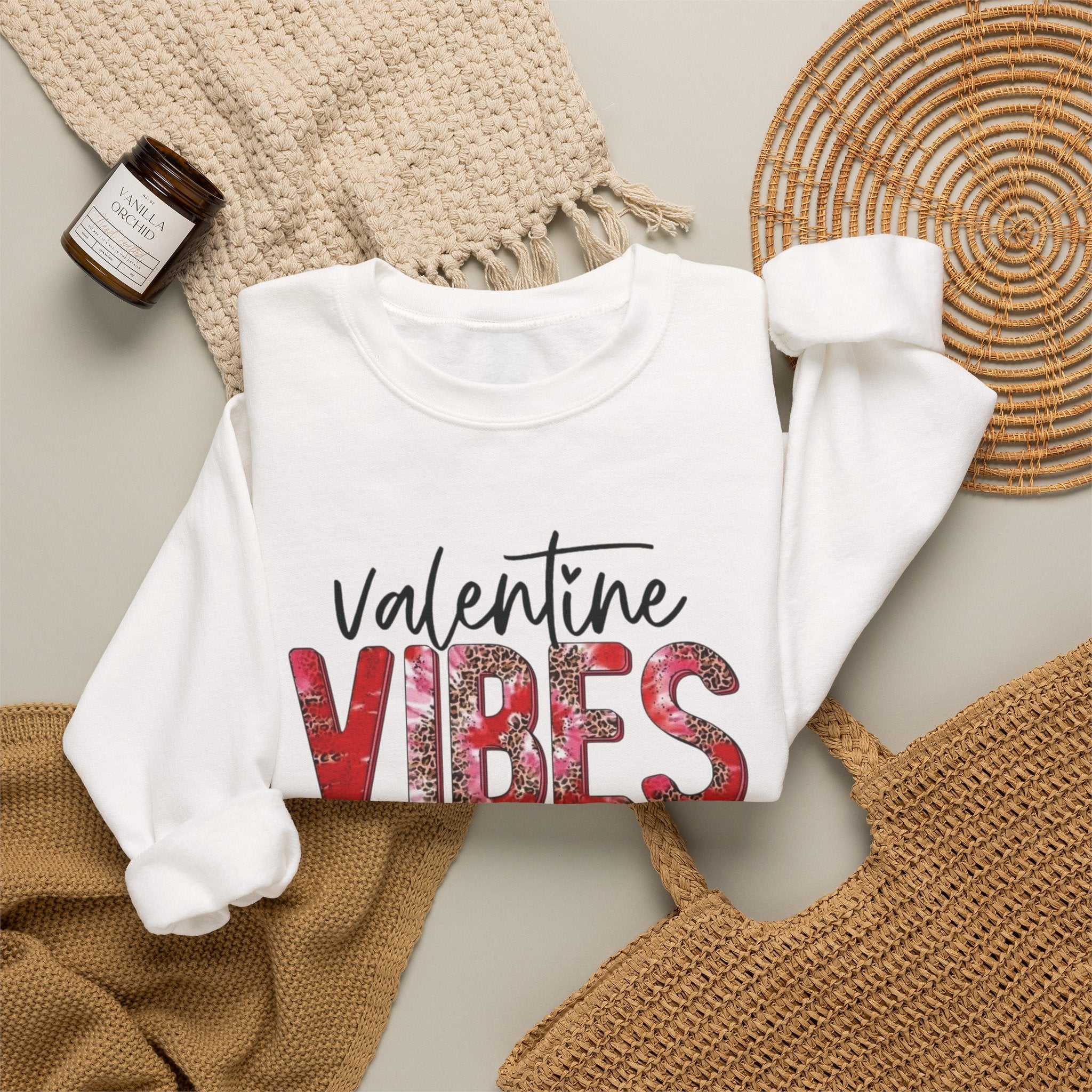 Valentine Vibes Sweatshirt, Love Theme Crewneck, Heart Day Pullover, Romantic Apparel, February Gift Top by Printify