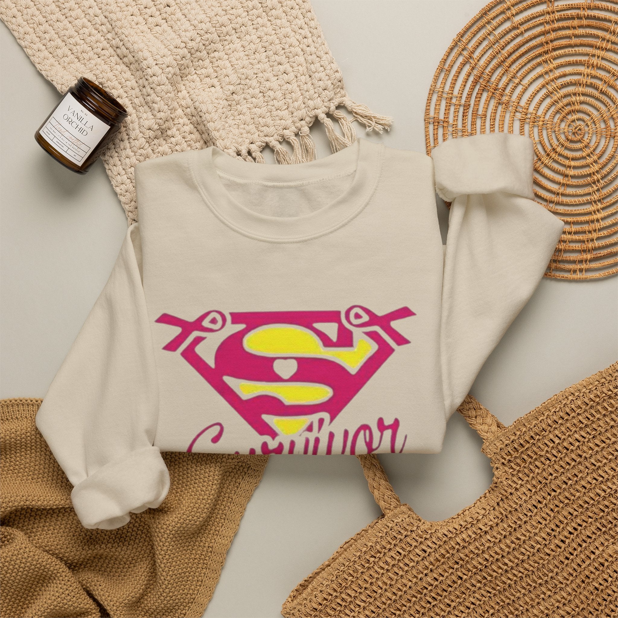Super Survivor Crewneck Sweatshirt for Strong Individuals by Printify