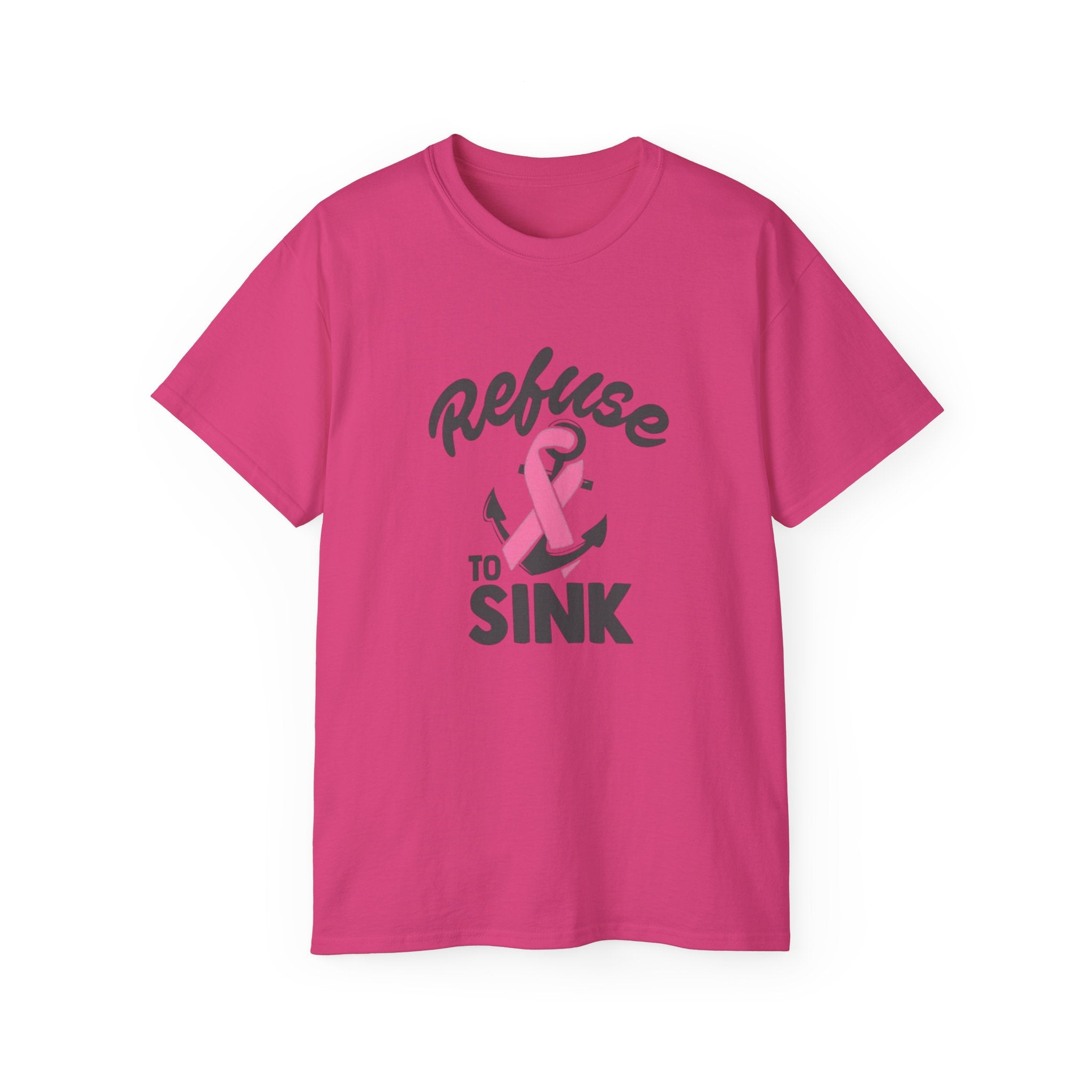 Refuse to Sink Anchor Breast Cancer Awareness T-Shirt by Printify