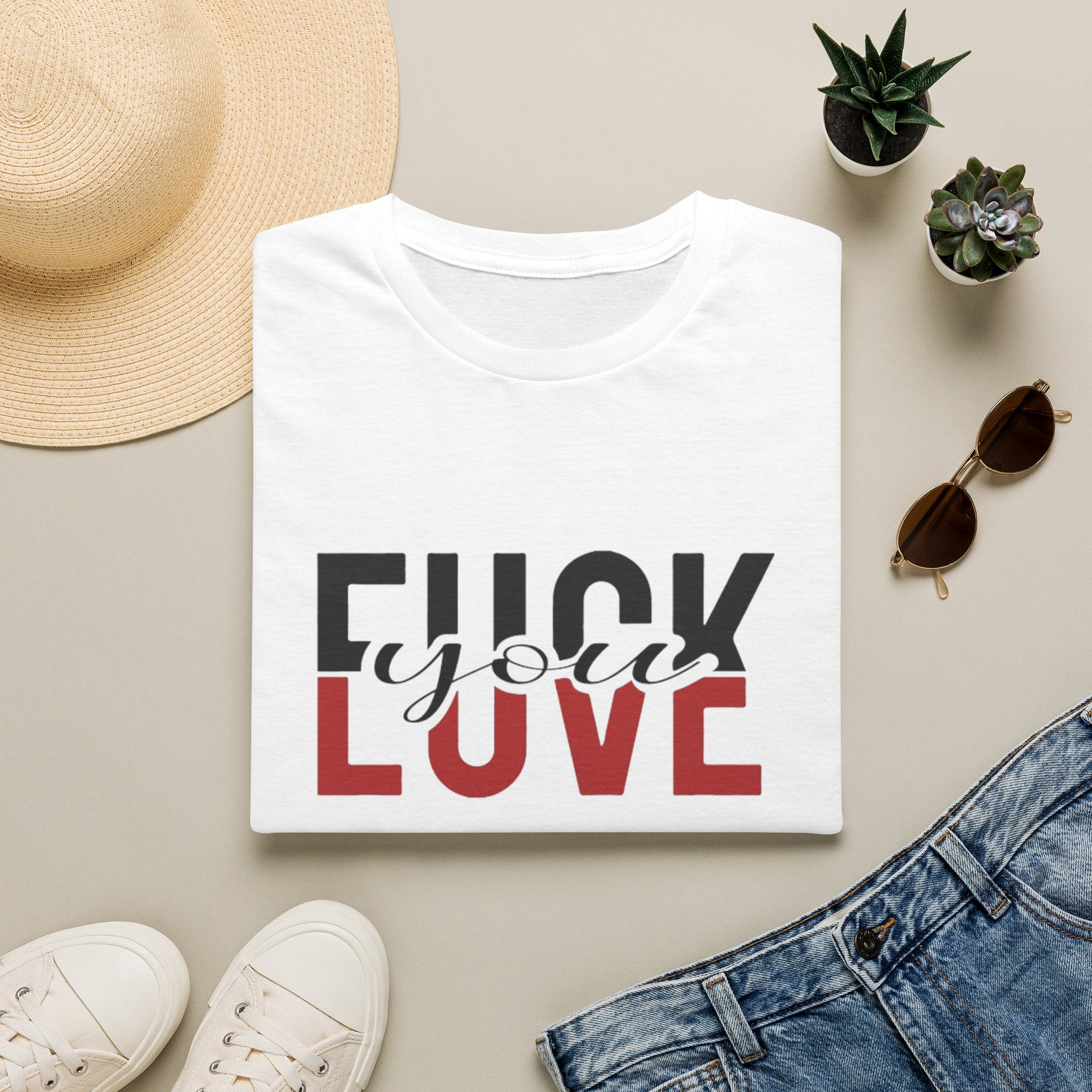 Anti-Love Graphic Tee — “Fuck Love” Bold Statement Shirt by Printify