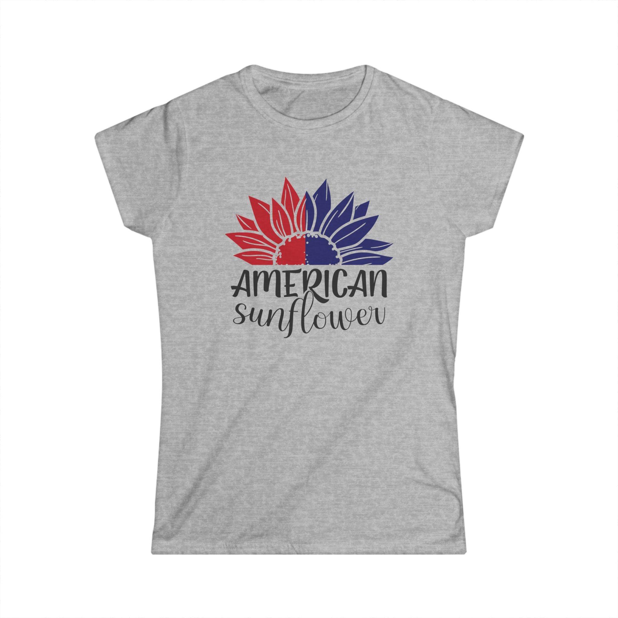 Patriotic Sunflower Tee, 4th of July Shirt, Womens Graphic Tee, Casual Summer Top by Printify