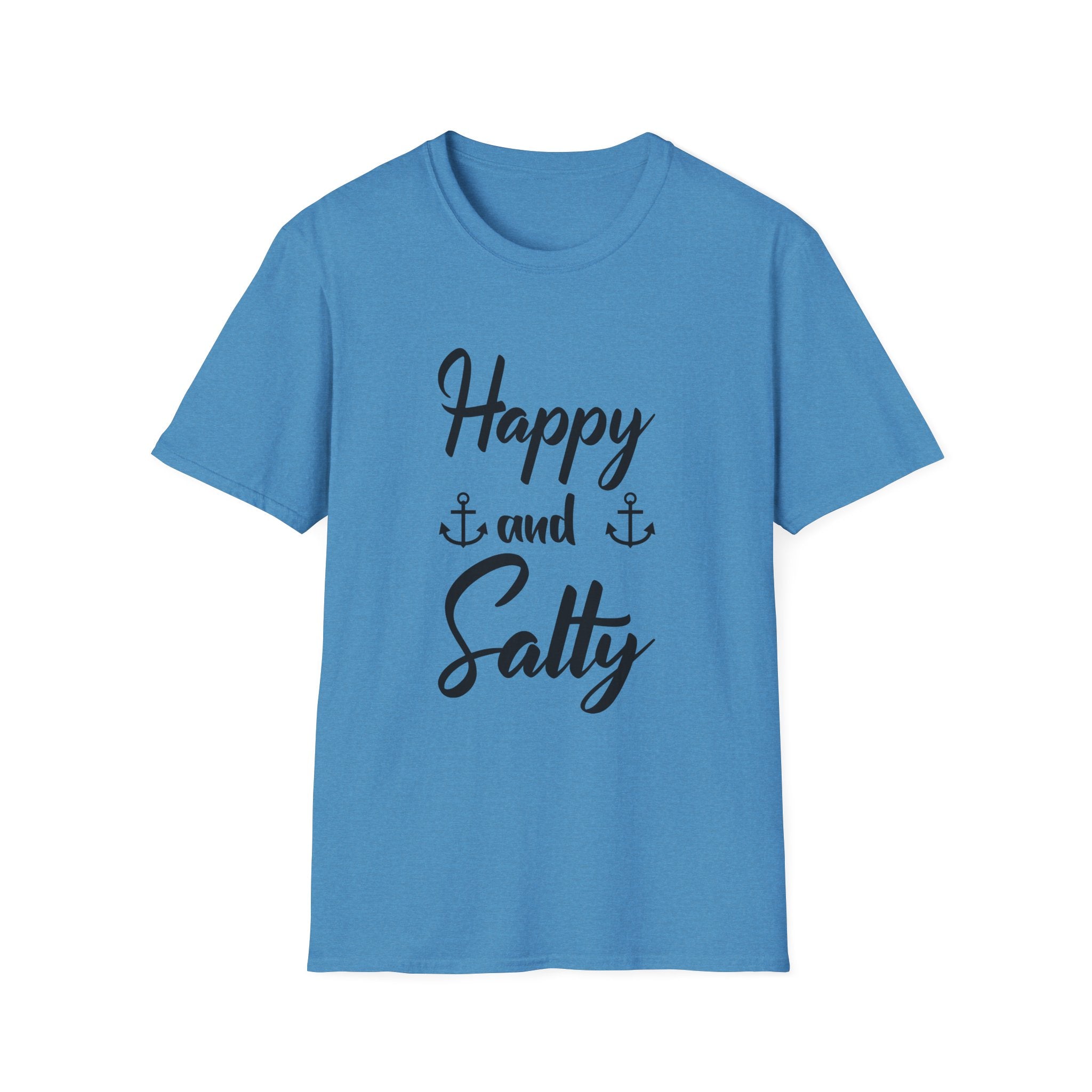 Happy and Salty T-Shirt — Nautical Anchor Graphic Tee by Printify