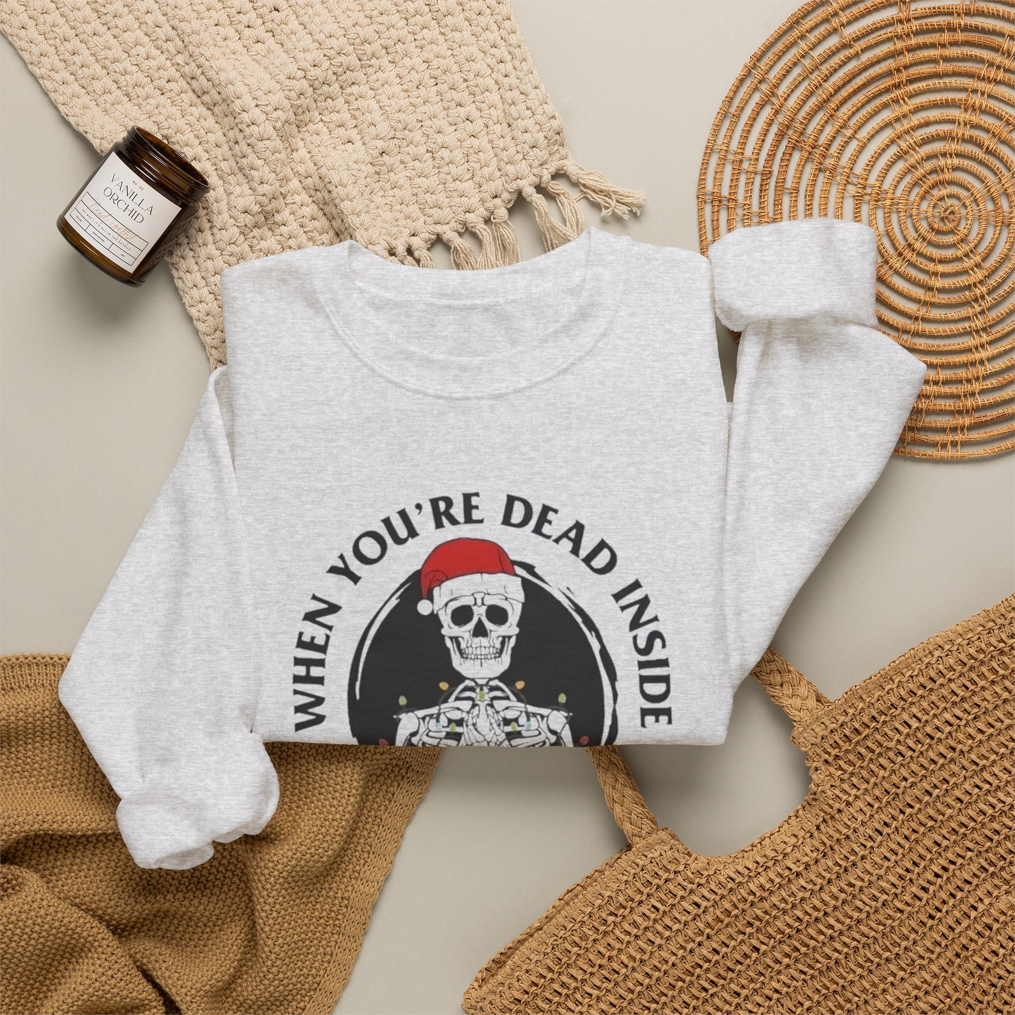 Christmas Sweatshirt - "When You're Dead Inside But It's Christmas" by Printify